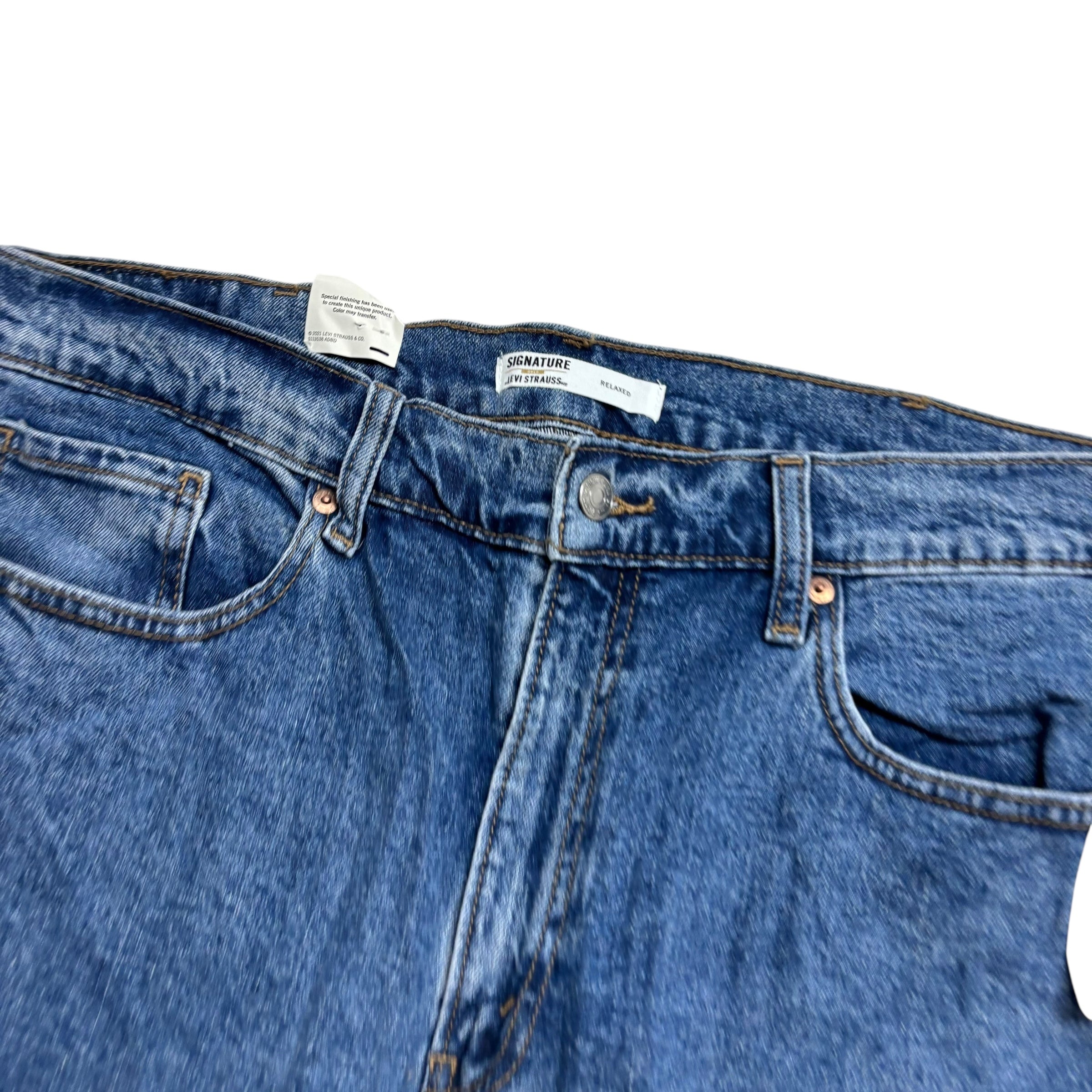 Levis Signature Jeans W38 L30 Mens Mid Blue Baggy Relaxed Fit Stretch (E)