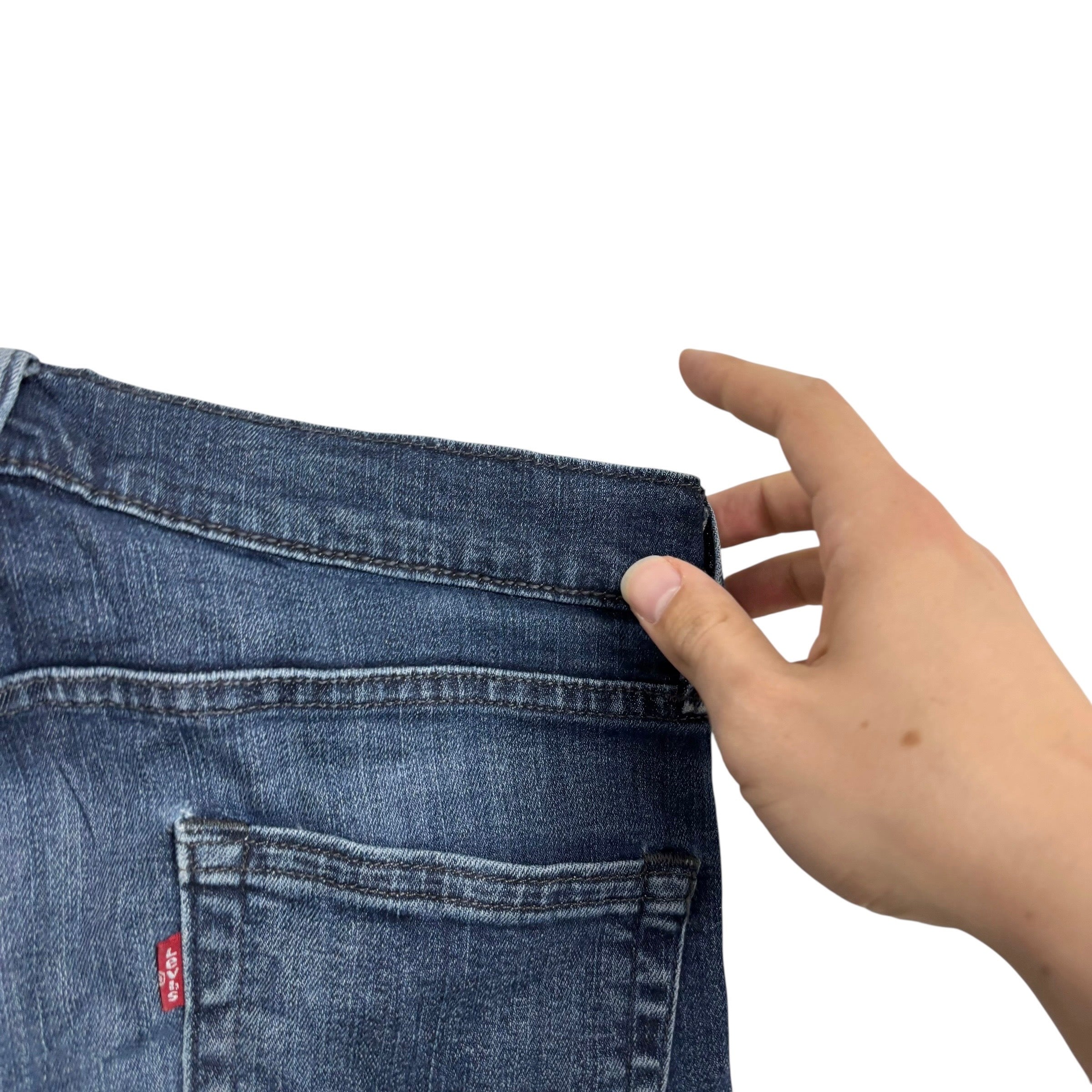 Levis 513 Jeans W30 L32 Mens Dark Blue Slim Straight Fit Stretch Denim (F)