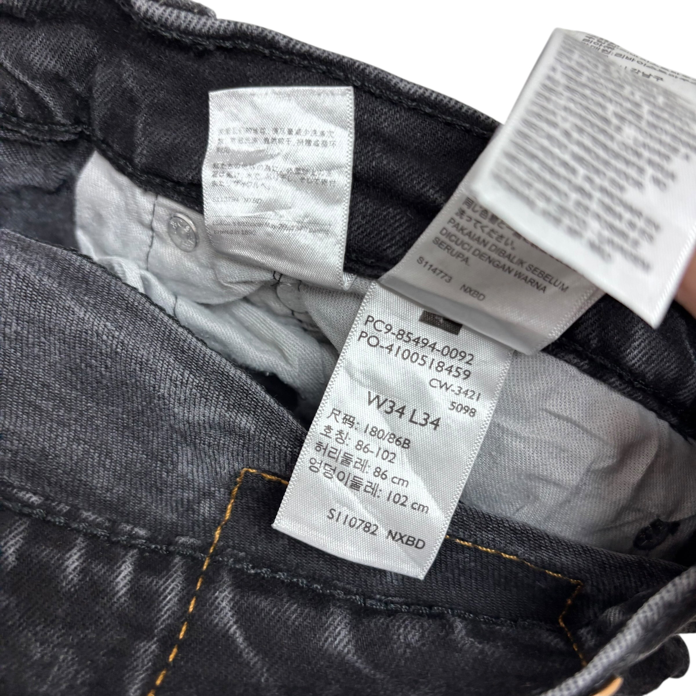 Levis 531 Jeans W32 L32 Mens Black Distressed Athletic Slim Fit Stretch Denim