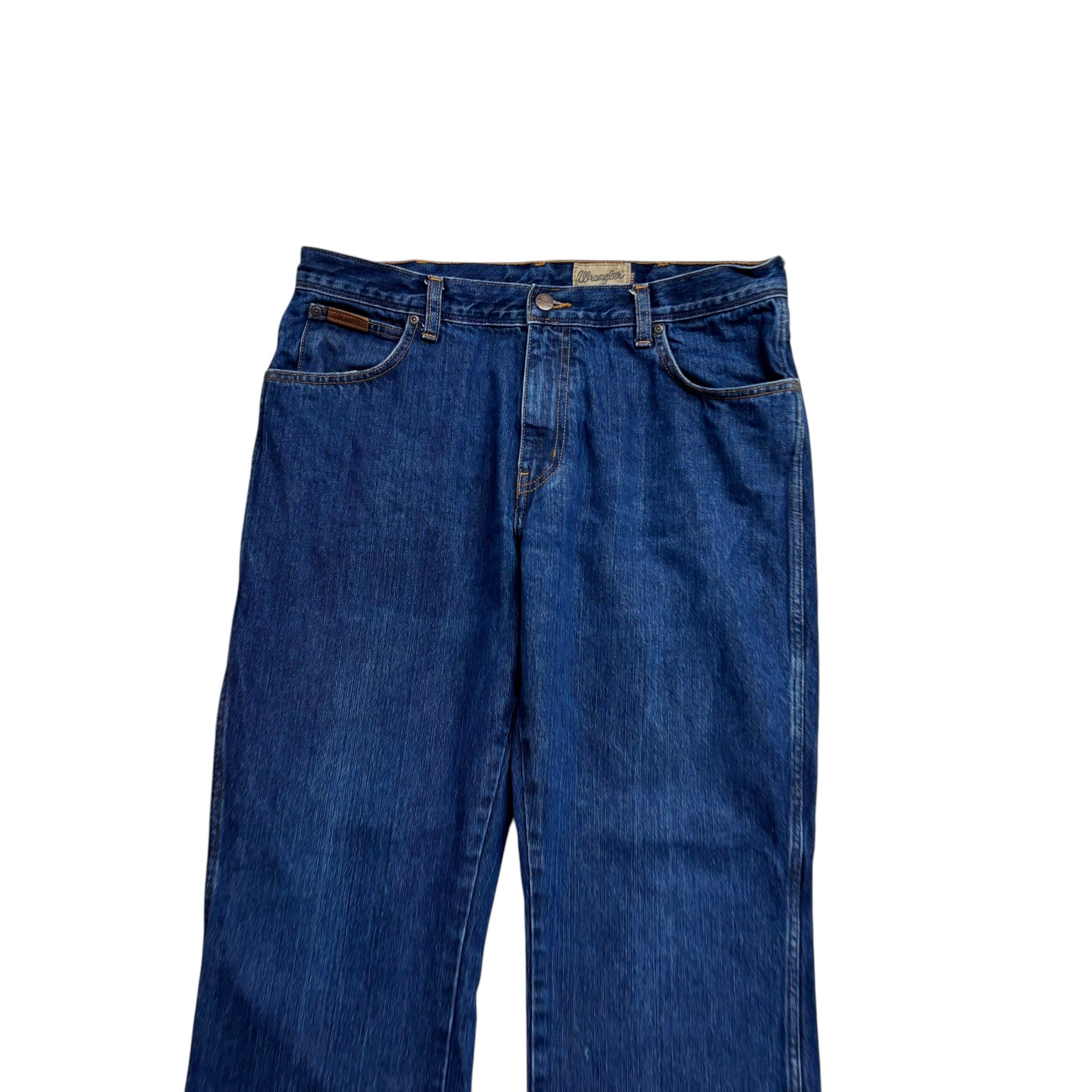 Wrangler Texas Jeans W36 L30 Mens Dark Blue Regular Straight Fit Denim