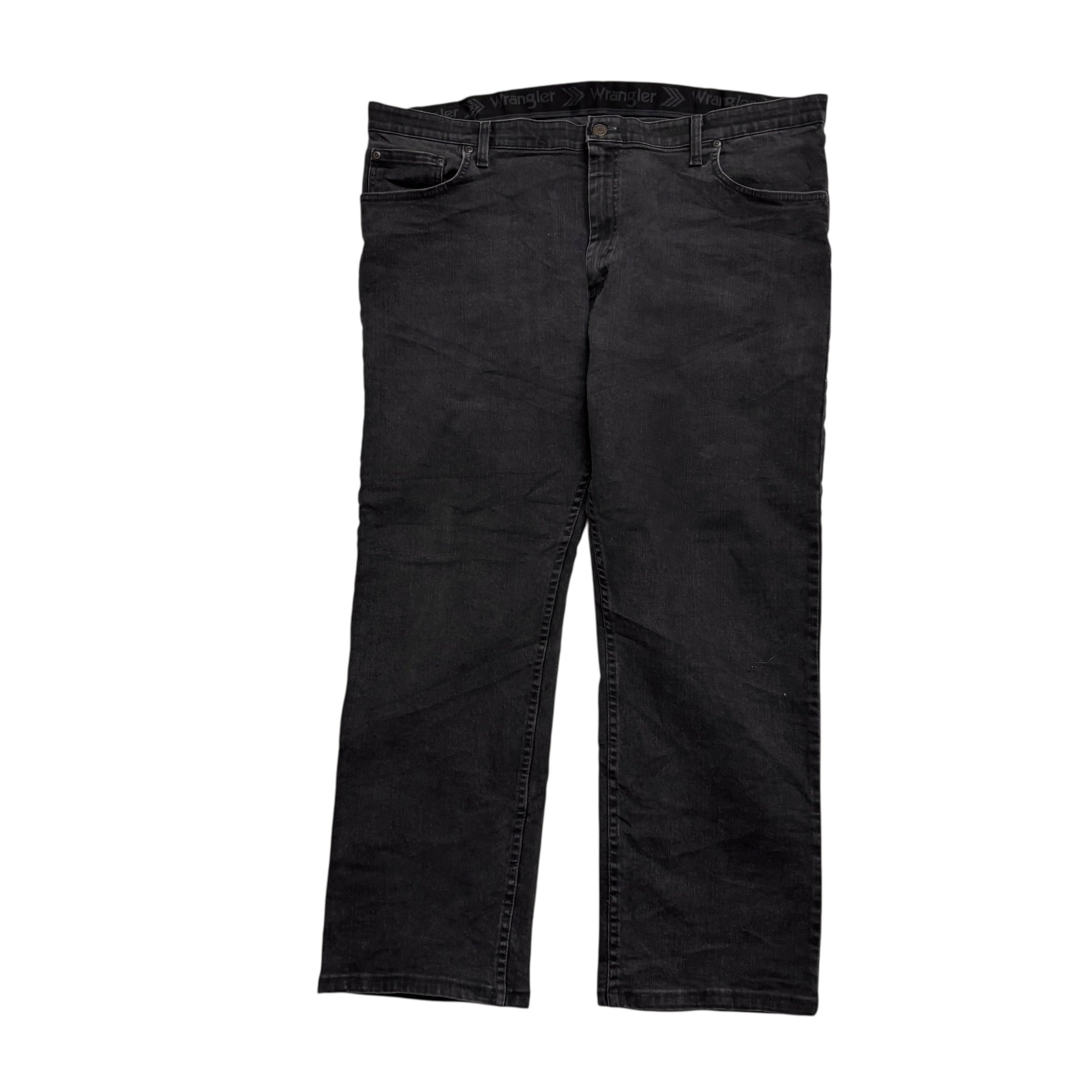 Wrangler Jeans W42 L29 Mens Black Regular Straight Fit Stretch Denim (E)