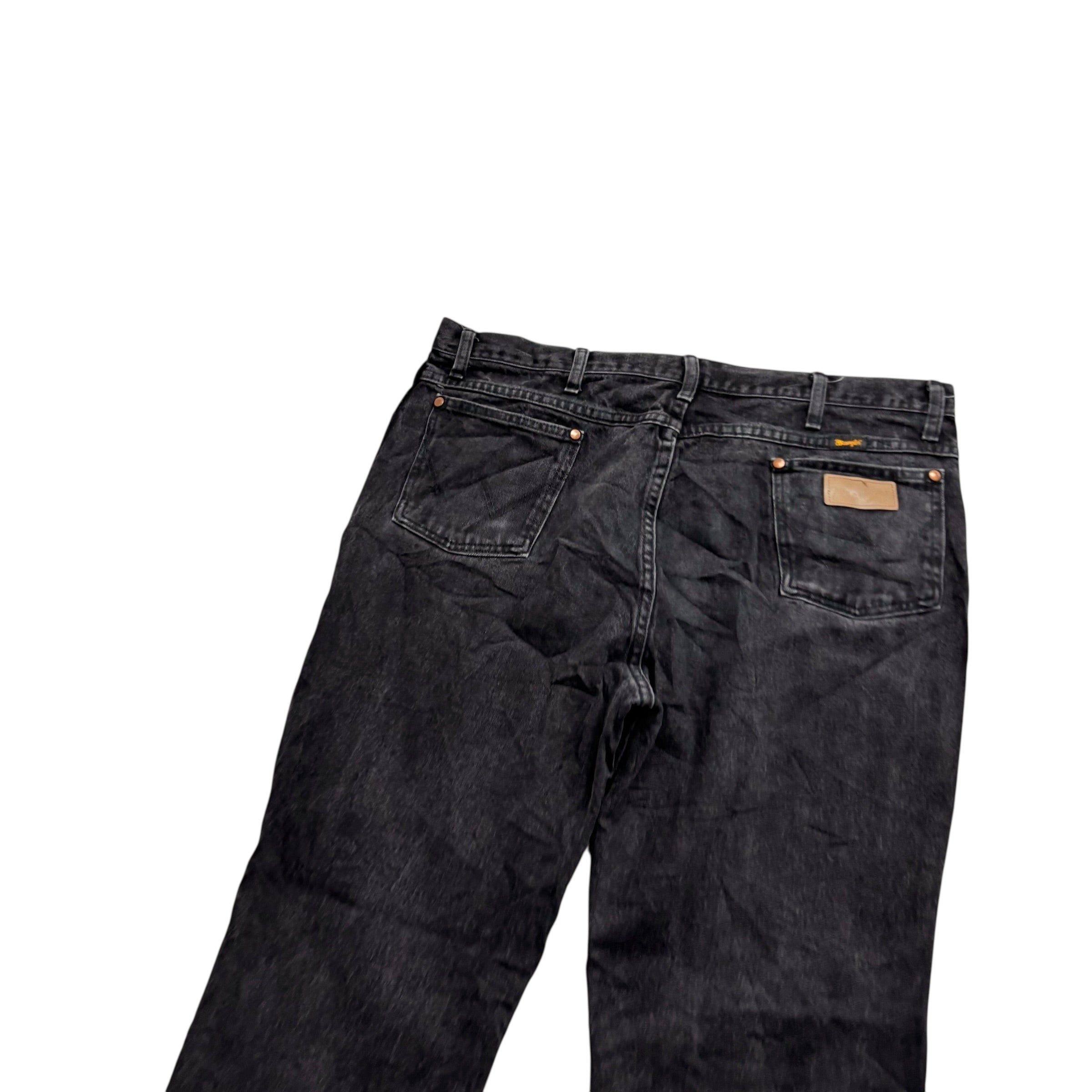 Wrangler Jeans Cowboy Cut W38 L32 Mens Black 936 Slim Fit Denim (E)