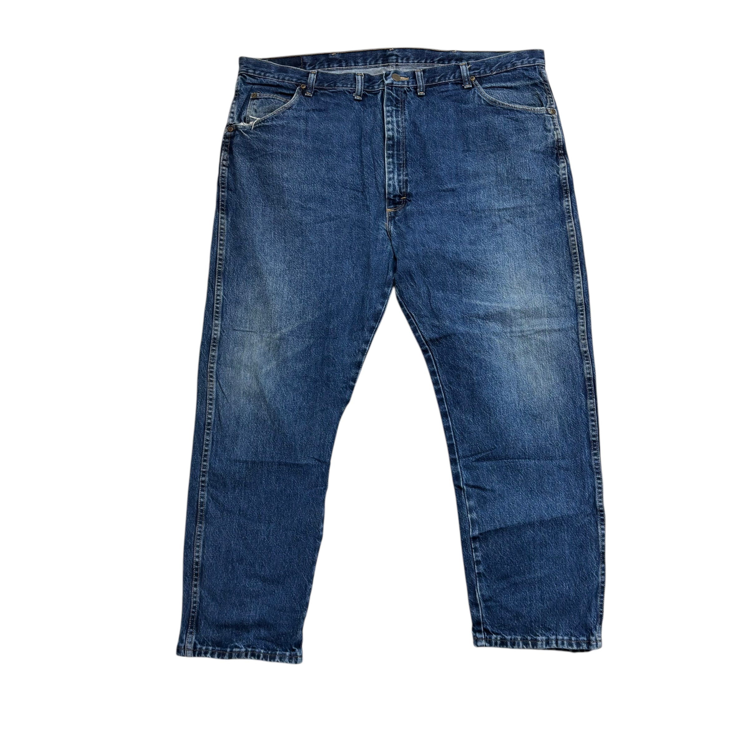 Wrangler Jeans W46 L30 Mens Mid Blue Regular Straight Fit Vintage Denim