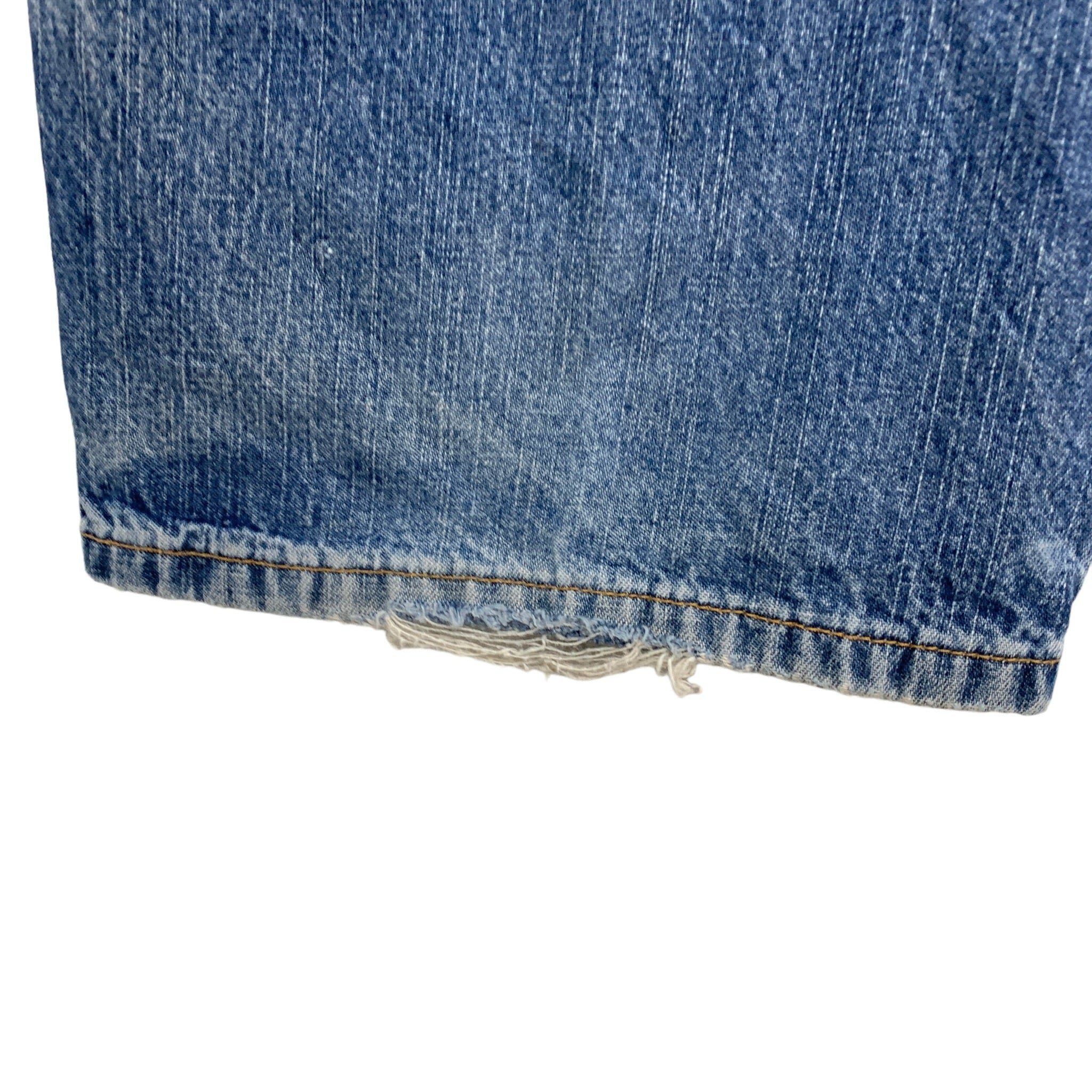 Levis 569 Jeans W32 L32 Mens Mid Blue Baggy Relaxed Straight Fit Distressed