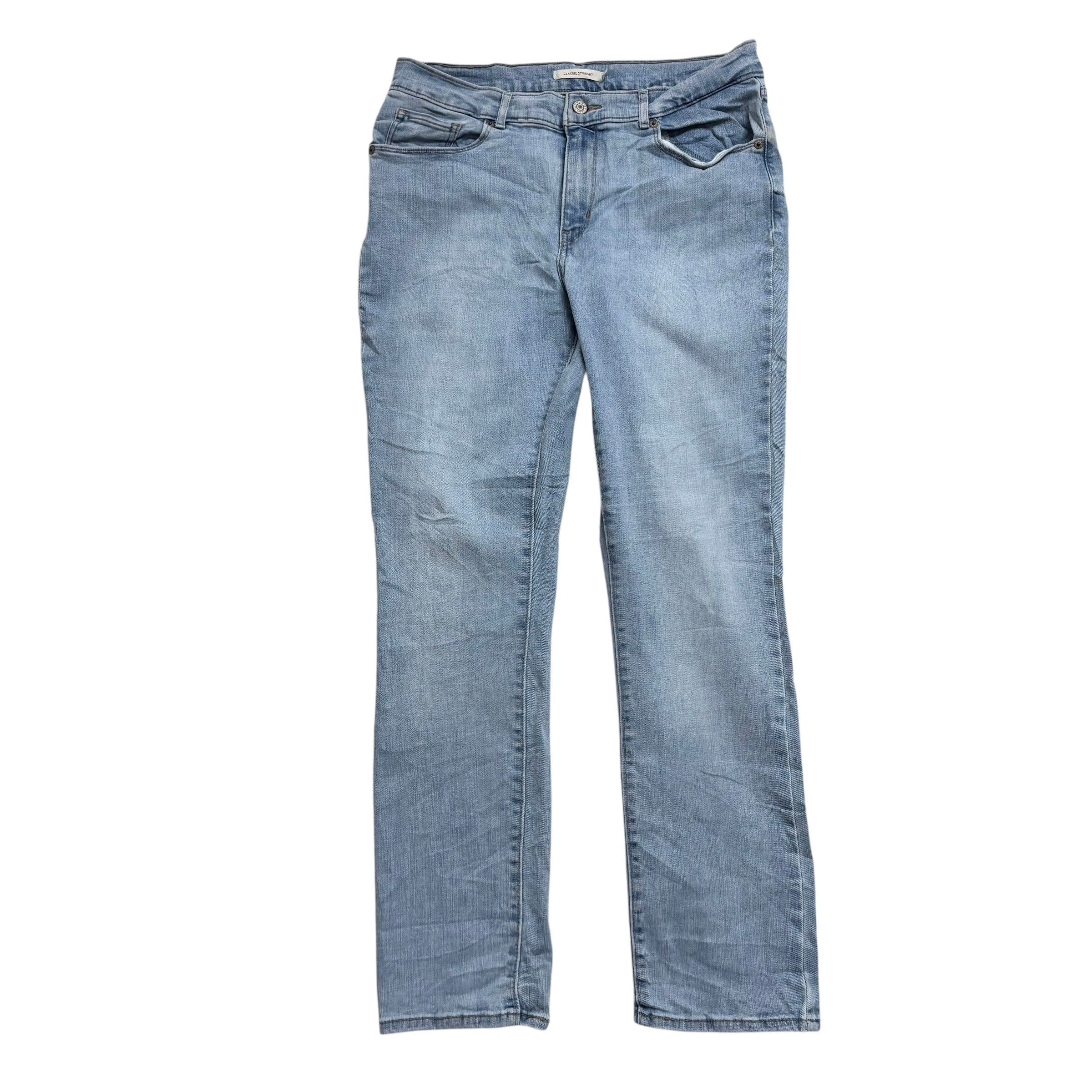 Levis Jeans W30 L30 Womens Classic Straight Light Blue Stretch Denim (E)
