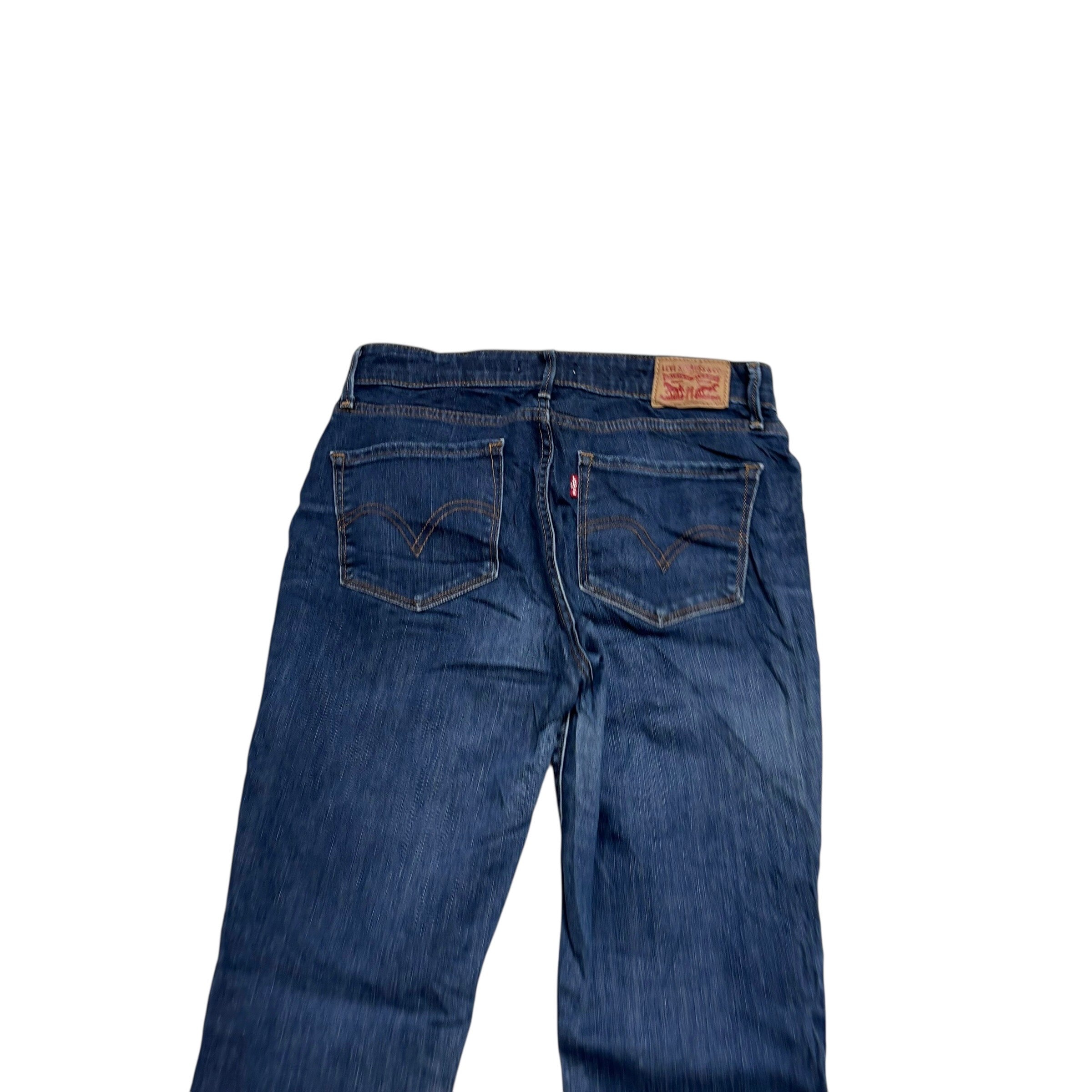 Levis 525 Jeans W28 L32 Womens Regular Straight Dark Blue Stretch Denim