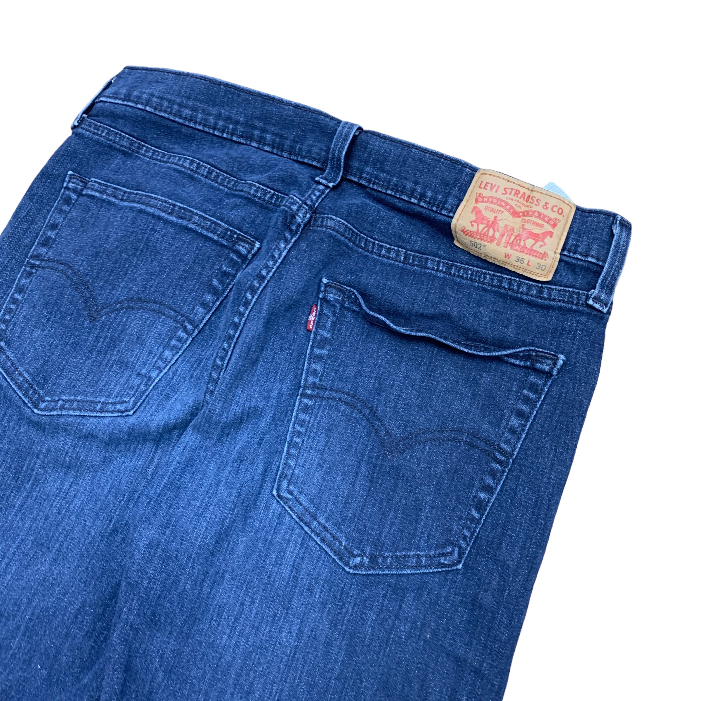 Levis 502 Jeans W36 L25 Mens Blue Regular Taper Fit Stretch Denim