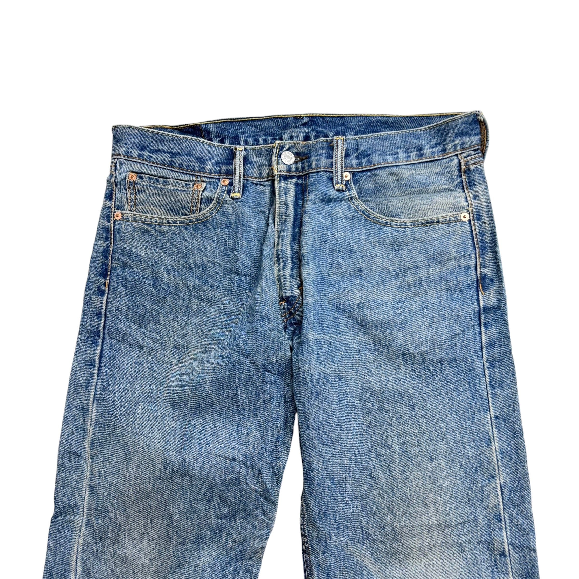 Levis 505 Jeans W33 L27 Mens Mid Blue Regular Straight Fit Denim