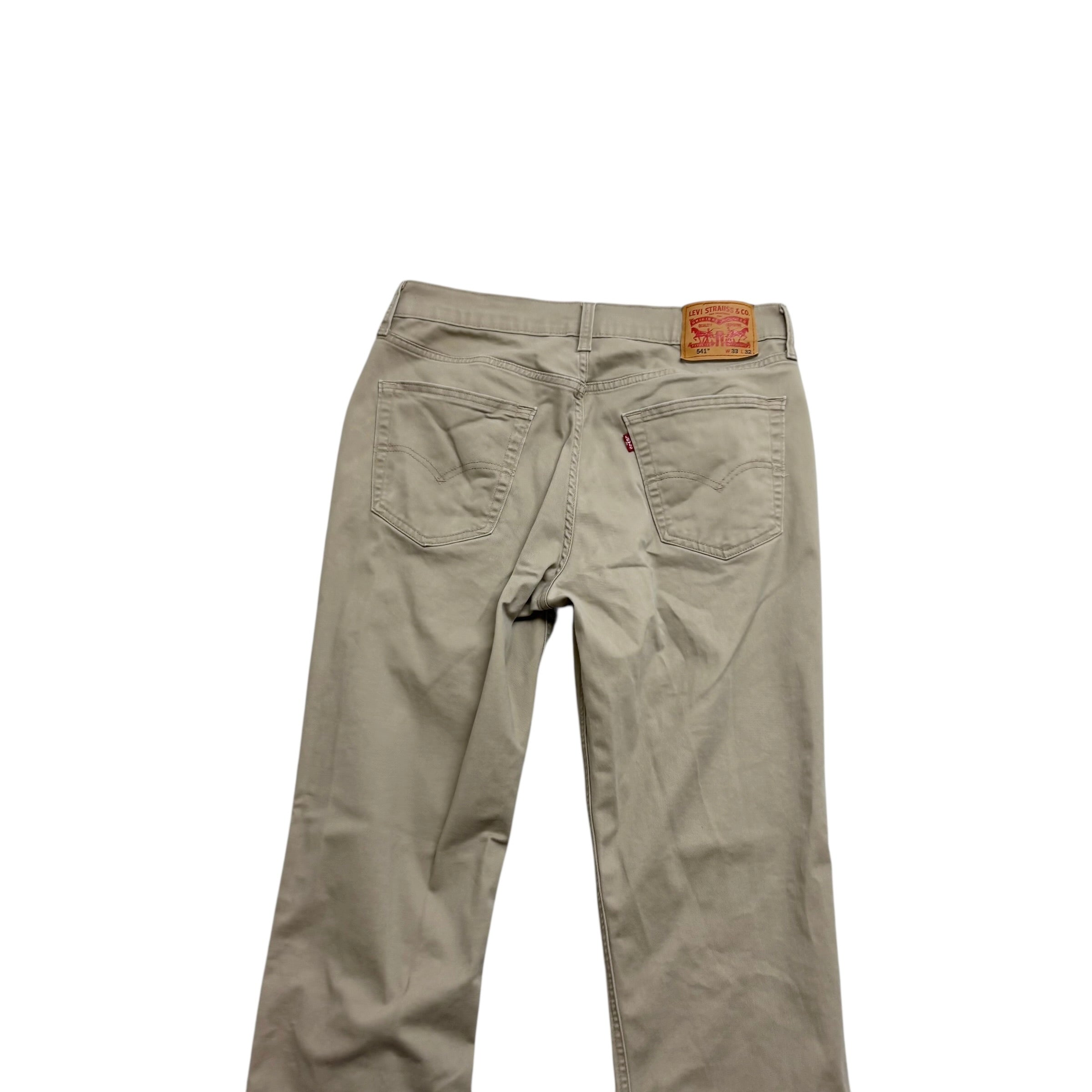 Levis 541 Trousers W33 L32 Mens Beige Athletic Tapered Fit Stretch Pants (E)