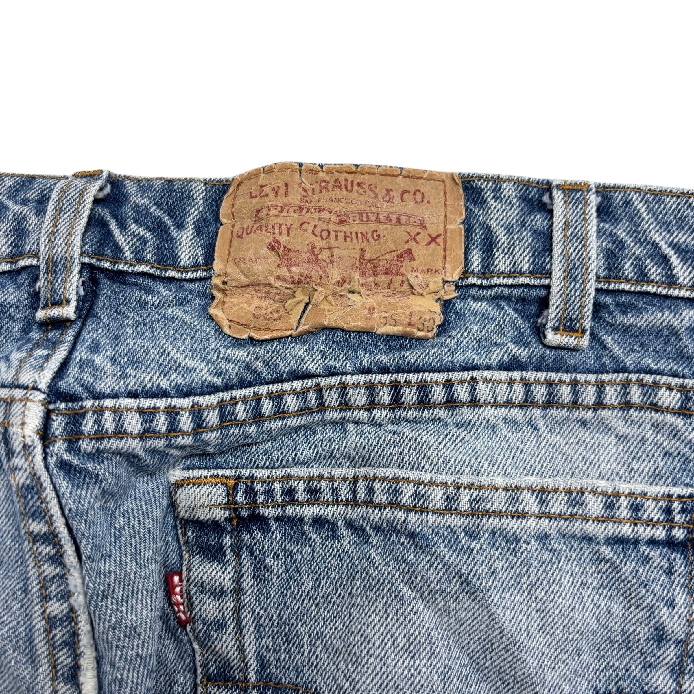 Levis 505 Jeans W34 L30 Mens Mid Blue Regular Straight Fit USA Made Vintage 80s