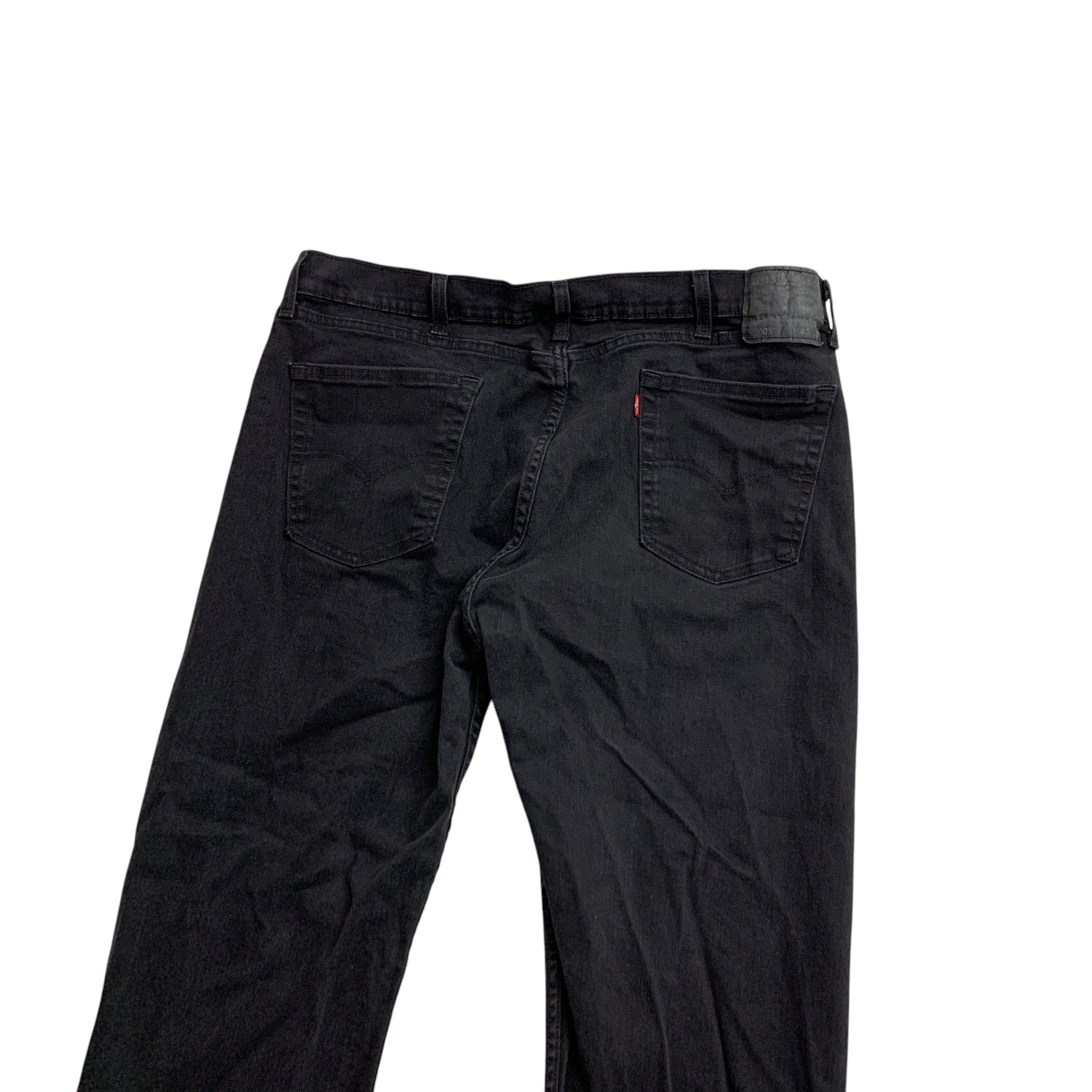 Levis 505 Jeans W40 L30 Mens Black Regular Straight Fit Stretch Denim