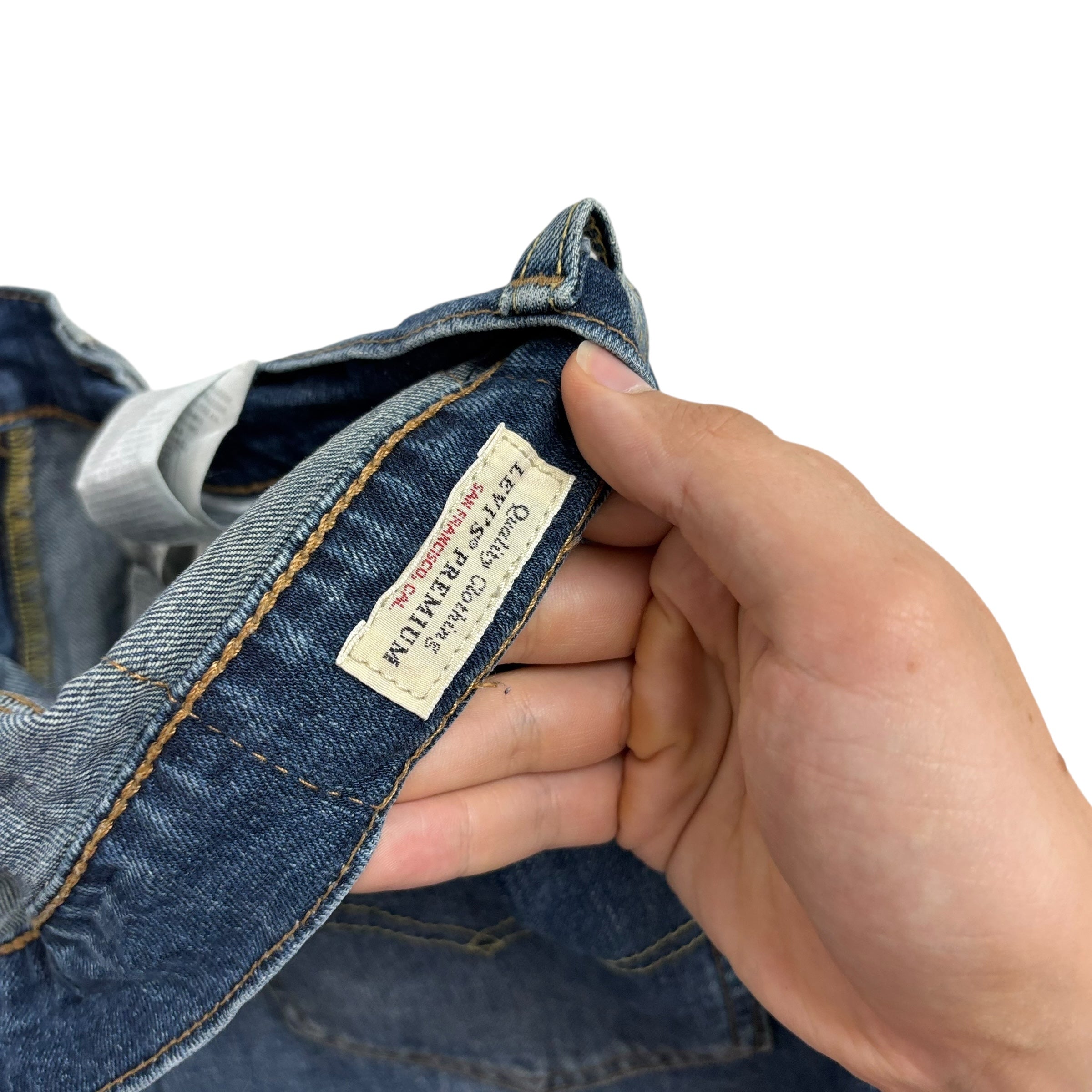 Levis 541 Jeans W34 L30 Mens Mid Blue Athletic Tapered Fit Stretch Denim (E)