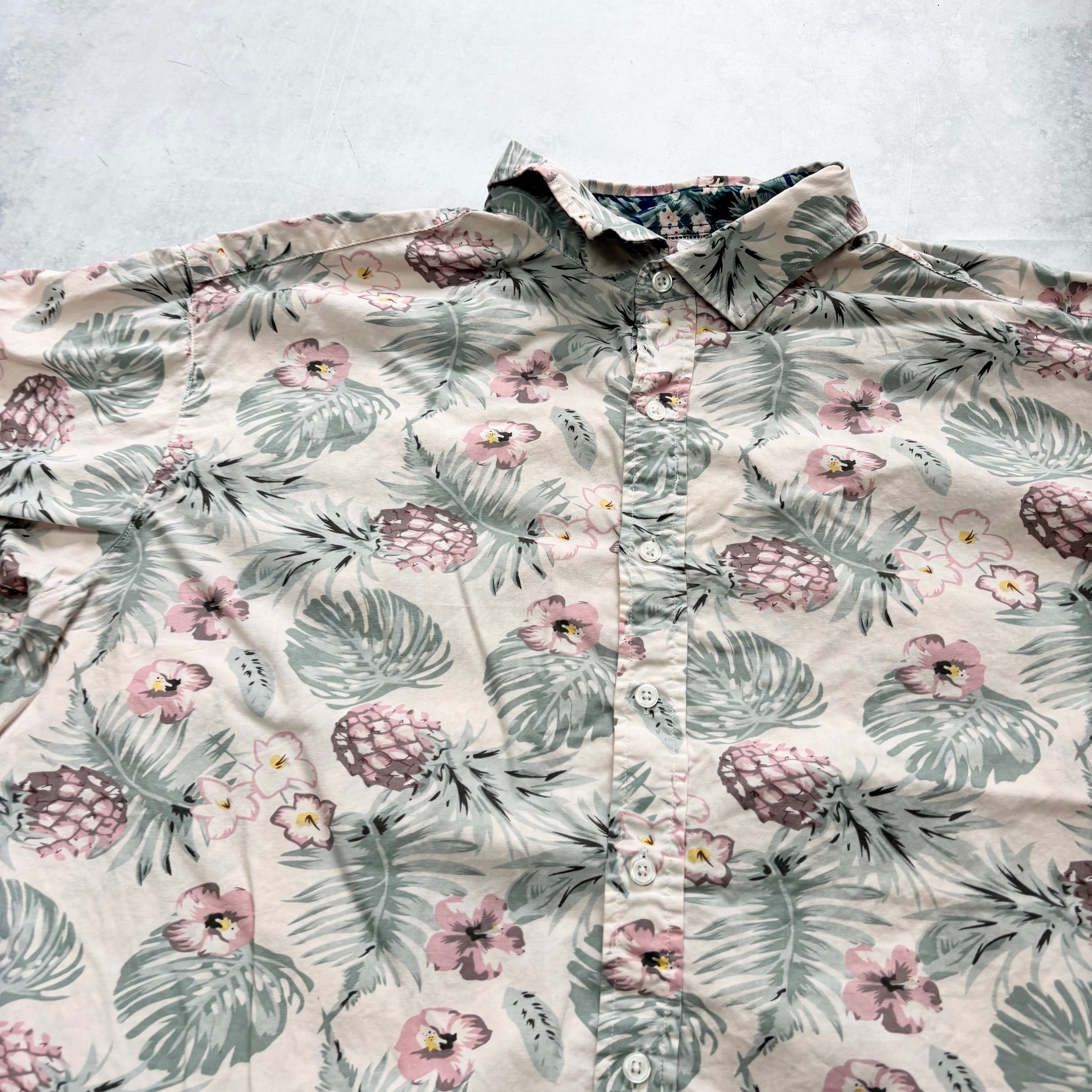 Hawaiian Shirt Mens XXL Pink Floral Aloha Short Sleeve Cotton Patterned (E)