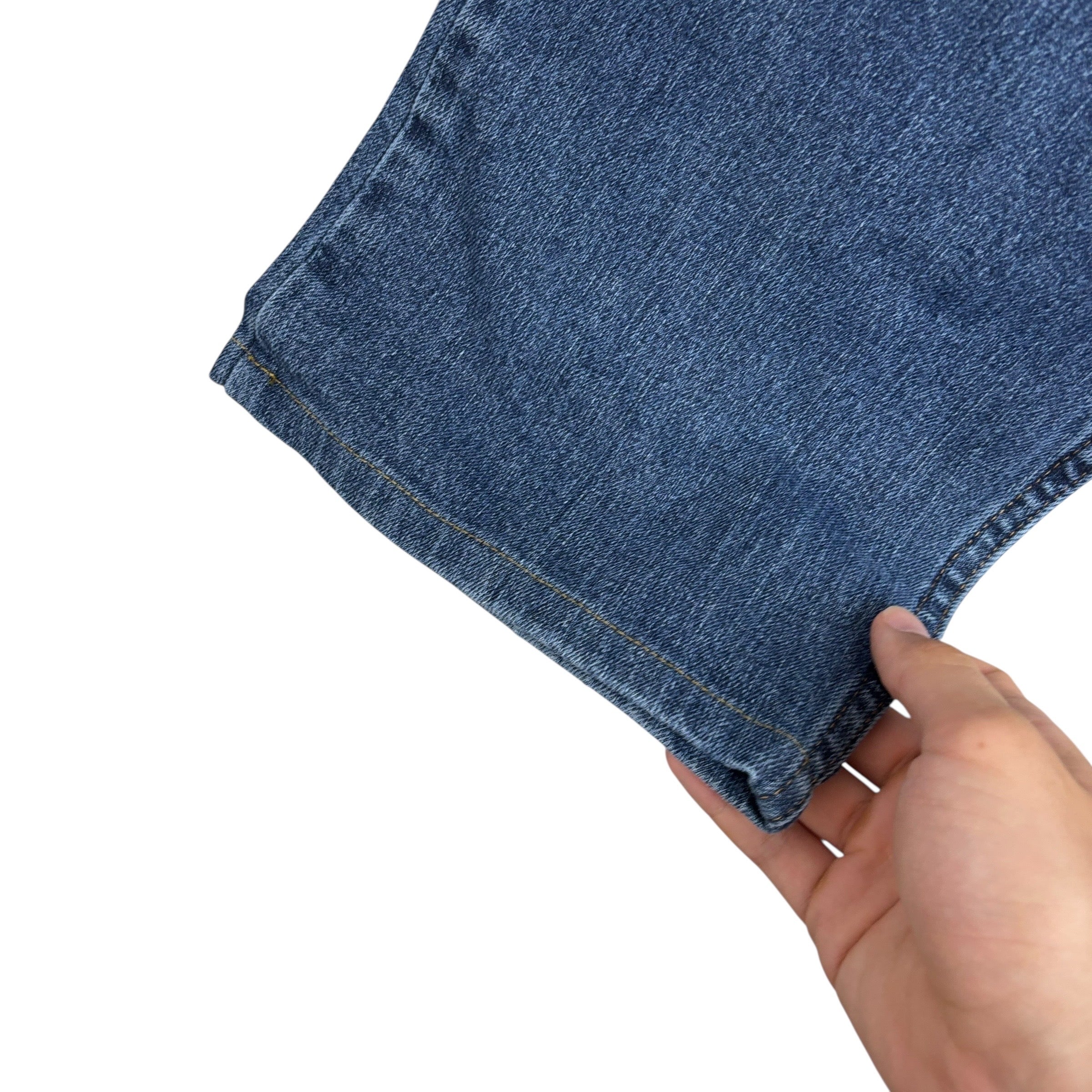 Wrangler Jeans W40 L26 Mens Mid Blue Regular Straight Fit Stretch Denim