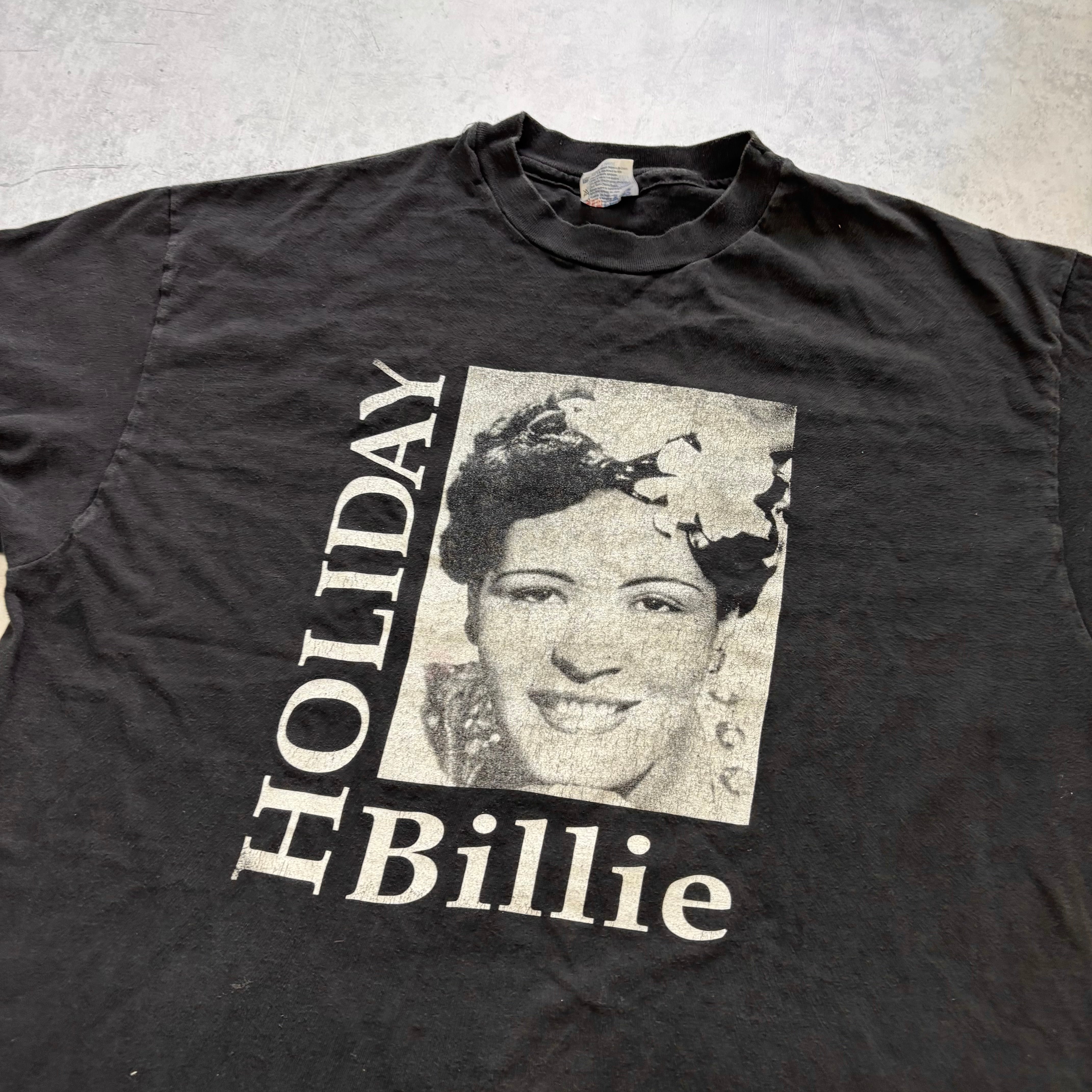 Vintage Billie Holiday T Shirt Mens XL Black Single Stitch Jazz Music 90s (E)