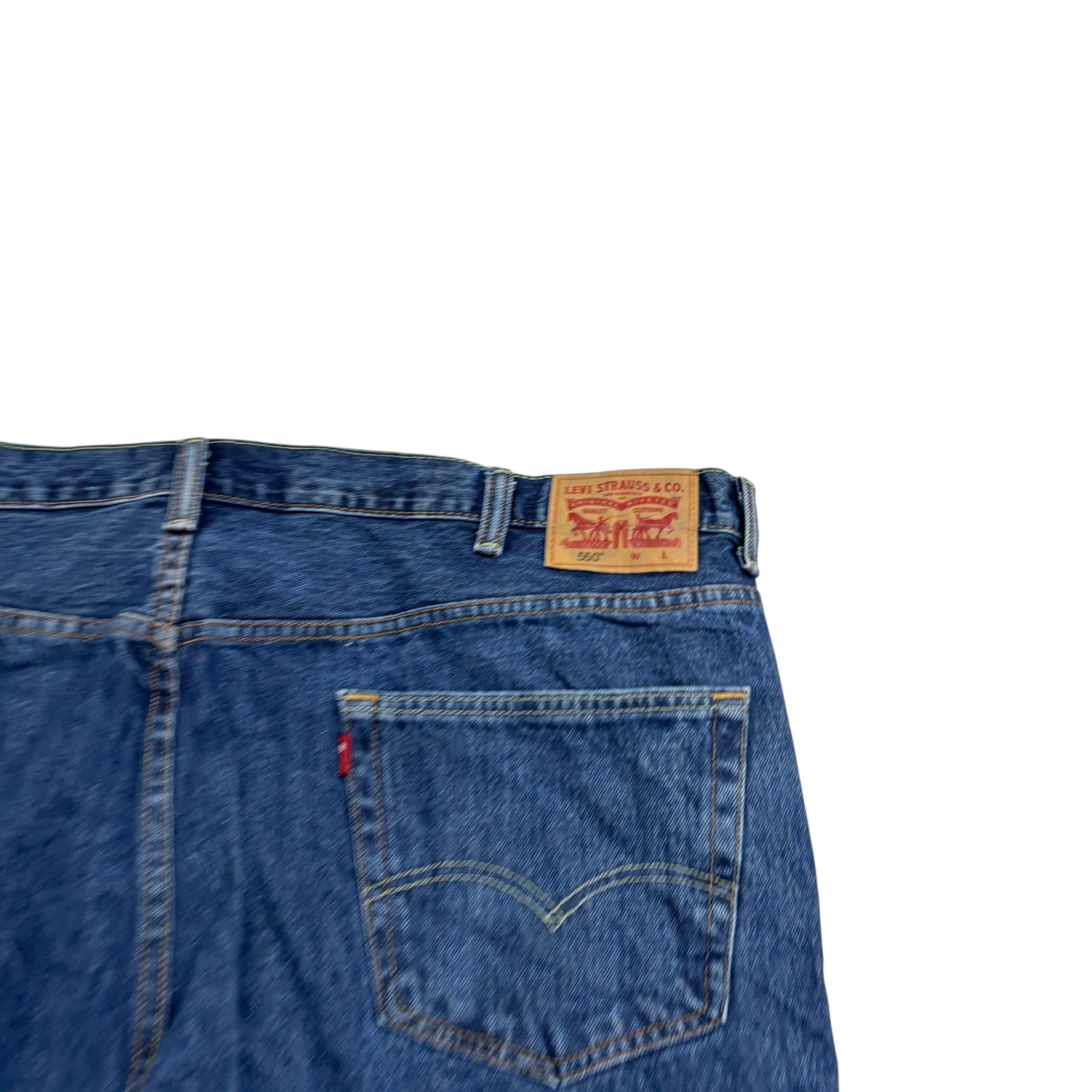 Levis 550 Jeans W46 L32 Mens Mid Blue Baggy Relaxed Straight Fit Denim (E)