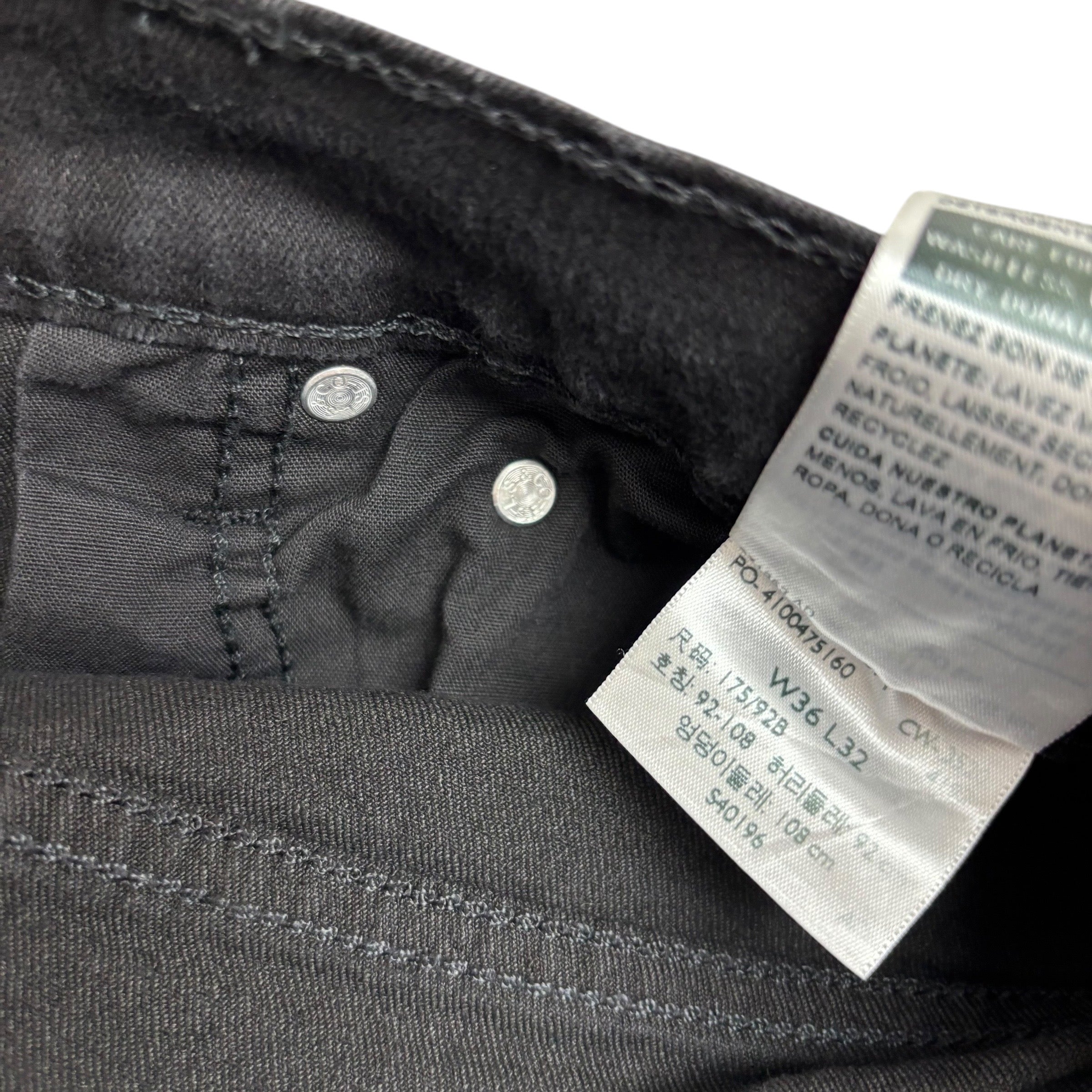 Levis Signature Jeans W34 L32 Mens Black Slim Fit Stretch Denim (E)