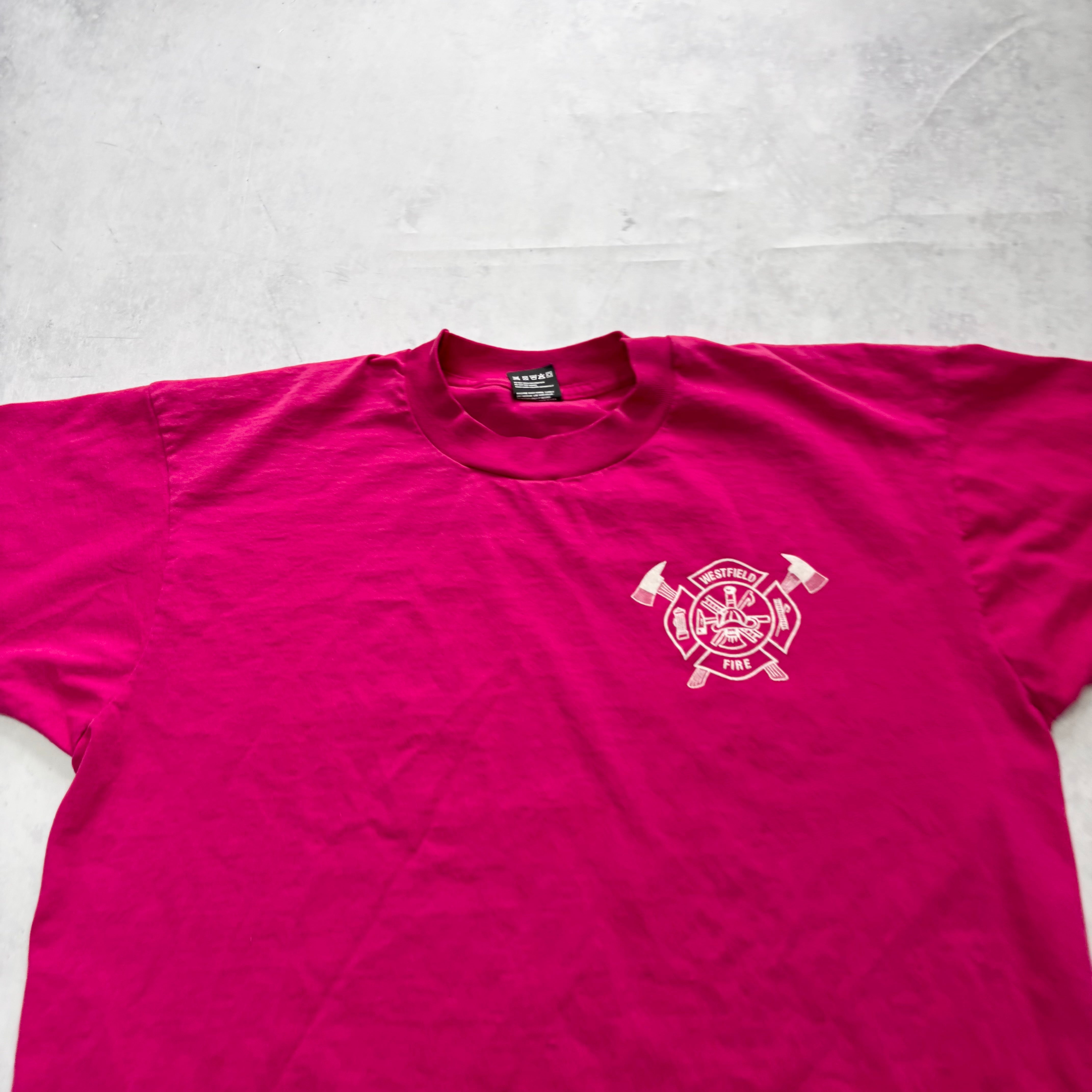 Vintage T Shirt Mens Large Pink Single Stitch Graphic Print 90s USA (E)
