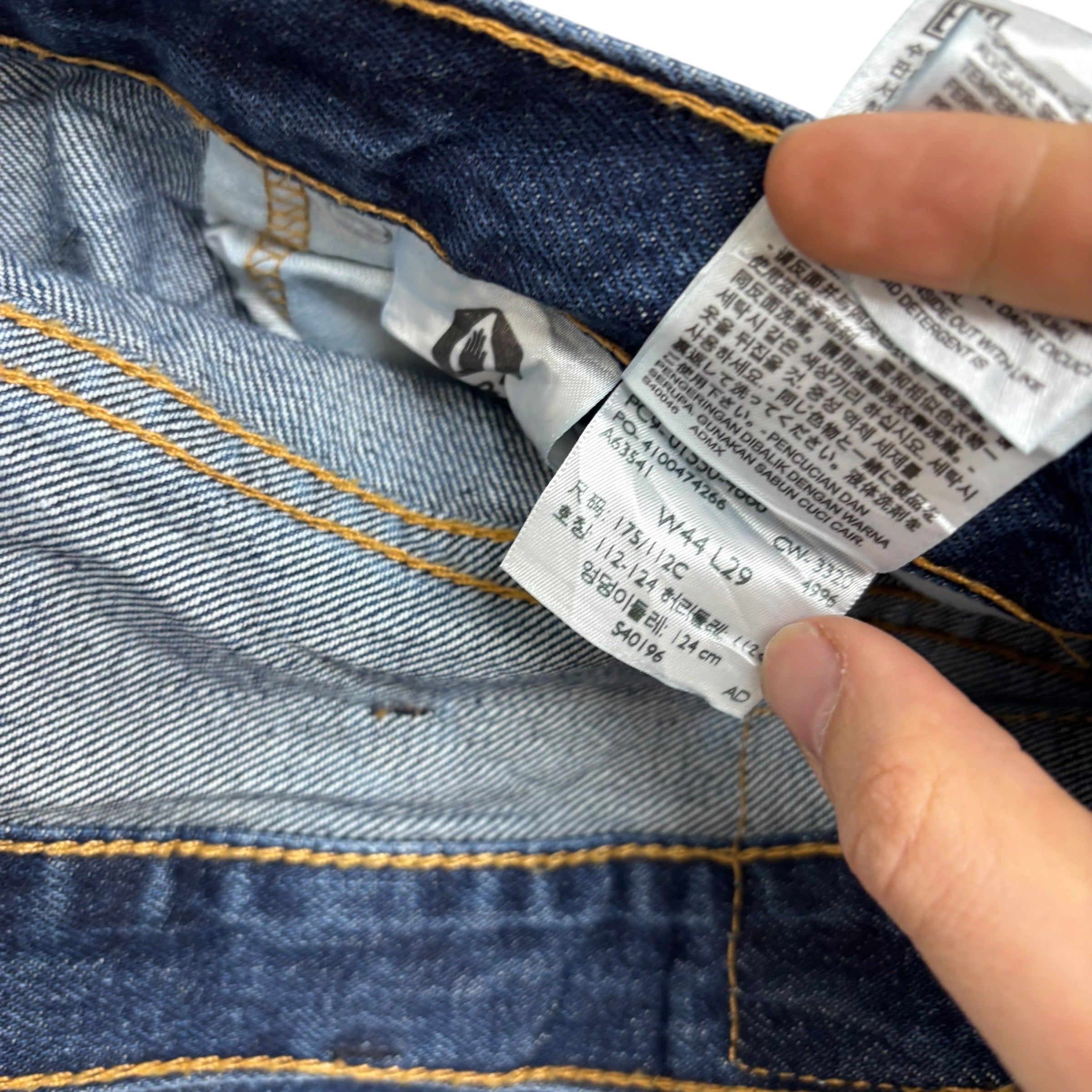 Levis 550 Jeans W44 L29 Mens Dark Blue Baggy Relaxed Straight Fit Denim (E)