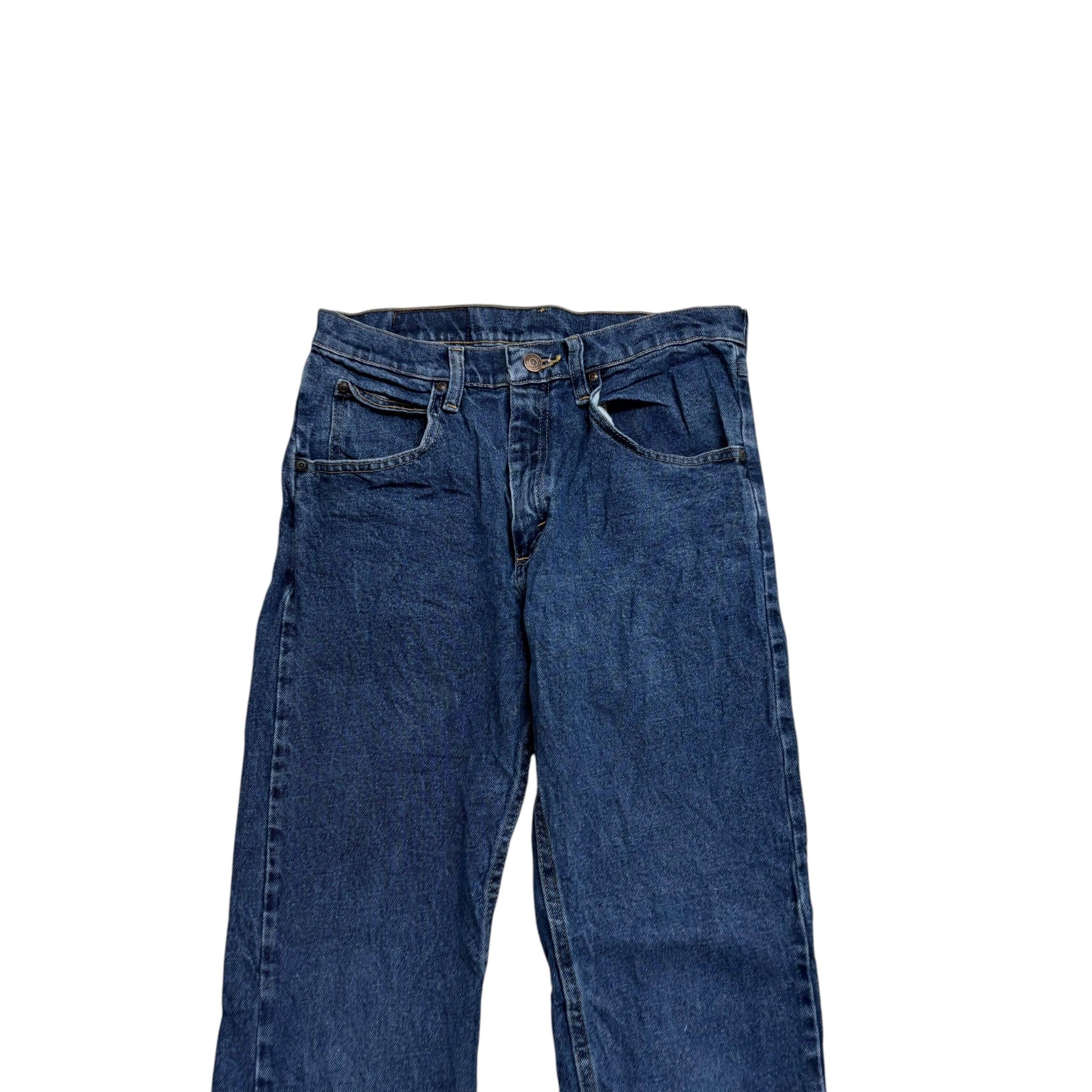Wrangler Jeans W29 L30 Mens Mid Blue Regular Straight Fit Stretch Denim (E)