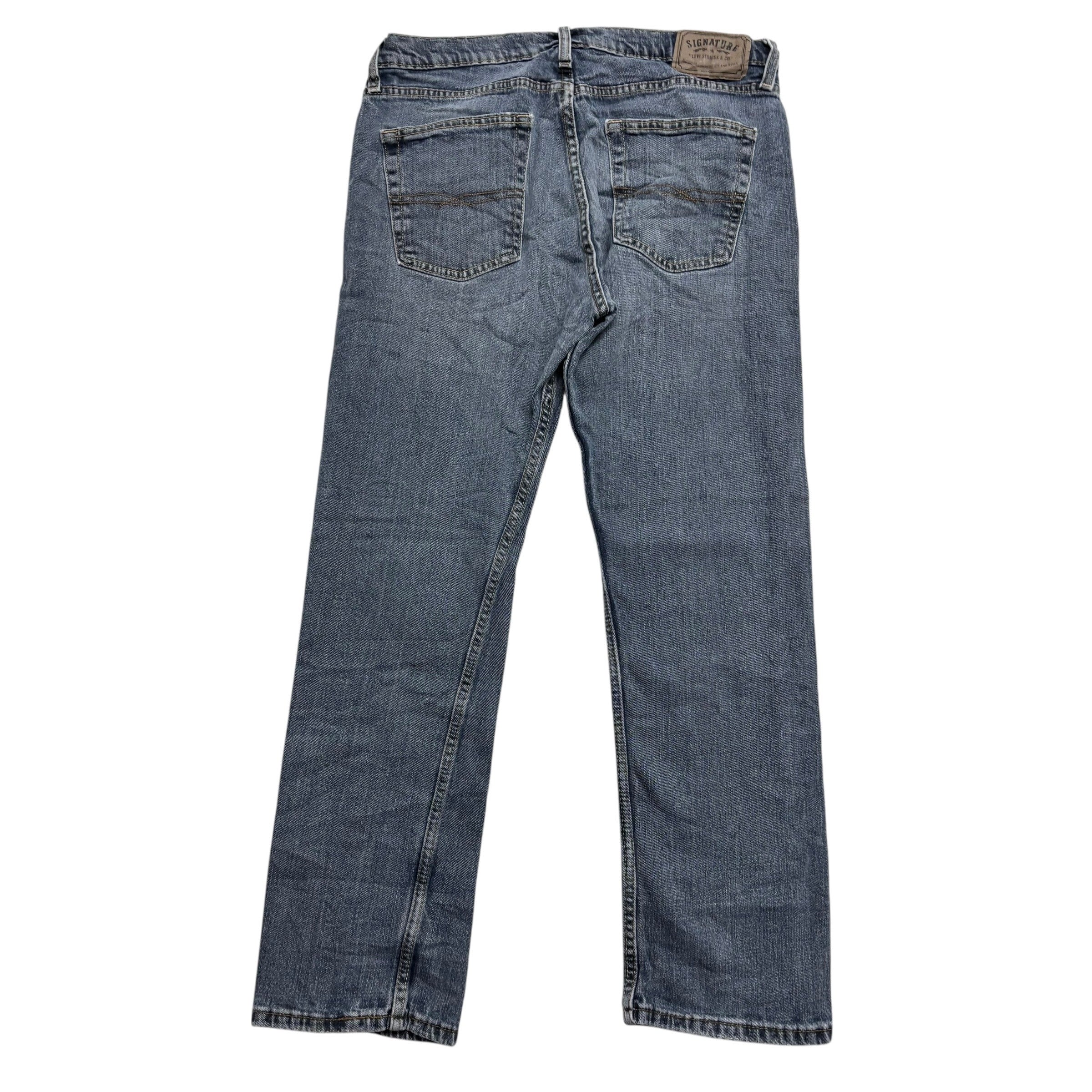 Levis Signature Jeans W34 L29 Mens Blue Slim Straight Fit Stretch Denim