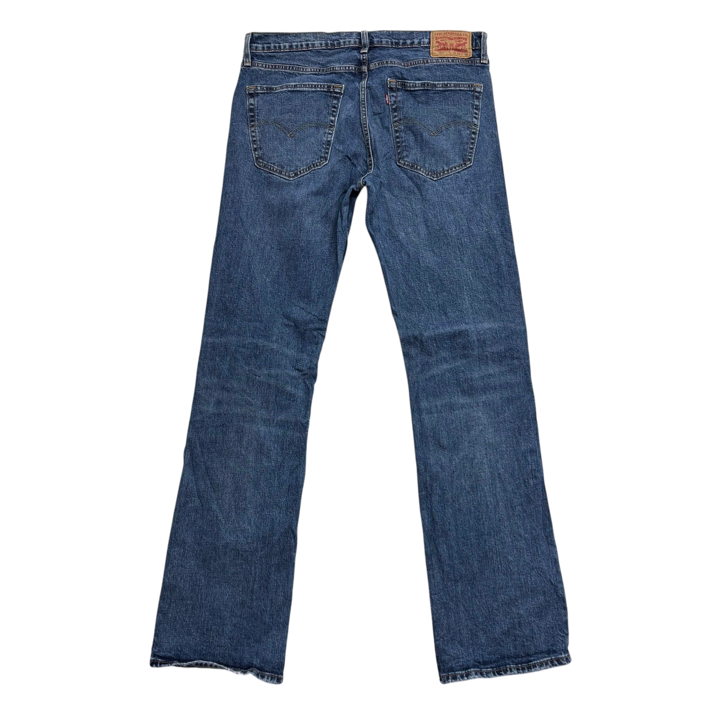 Levis 527 Jeans W36 L36 Mens Mid Blue Slim Bootcut Fit Stretch Denim (E)