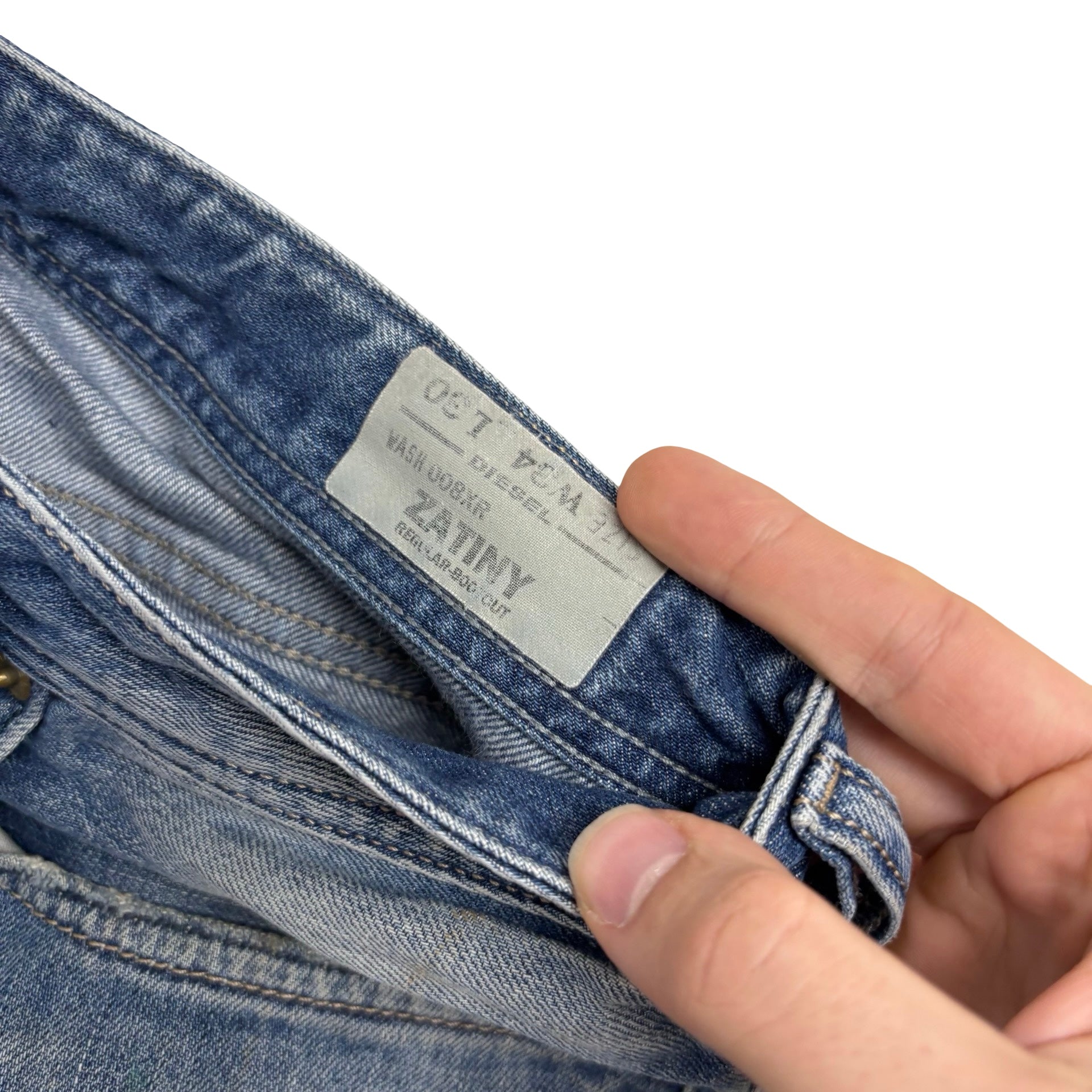 Diesel Zatiny Jeans W34 L30 Mens Mid Blue Regular Bootcut Fit Denim (F)