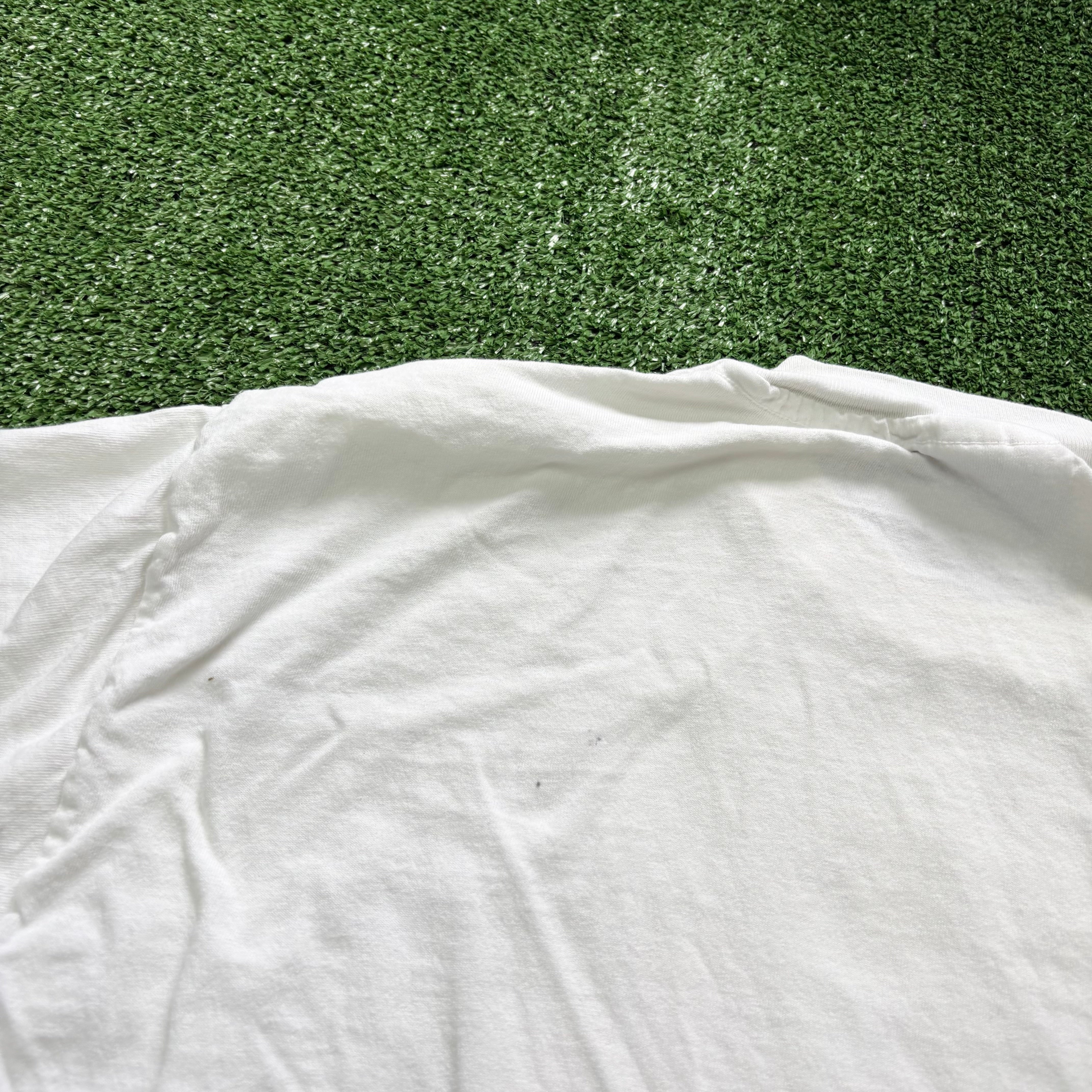 Vintage T Shirt Mens XL White Single Stitch Graphic Print 90s USA Sewing