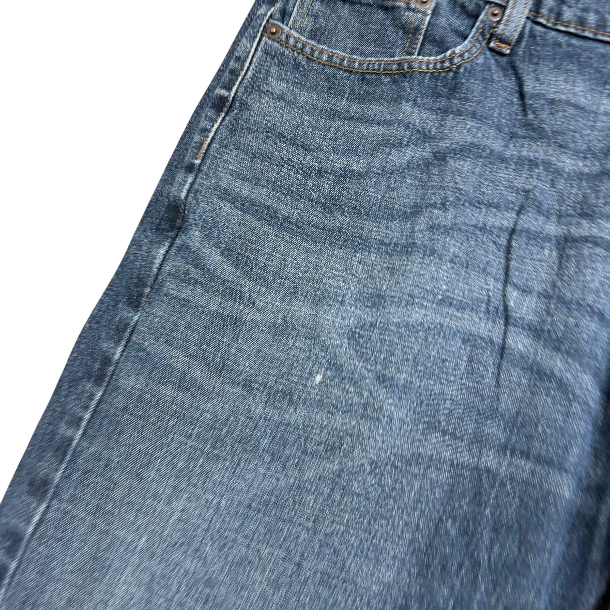 Levis Signature Jeans W42 L30 Mens Dark Blue Relaxed Straight Stretch Denim (E)
