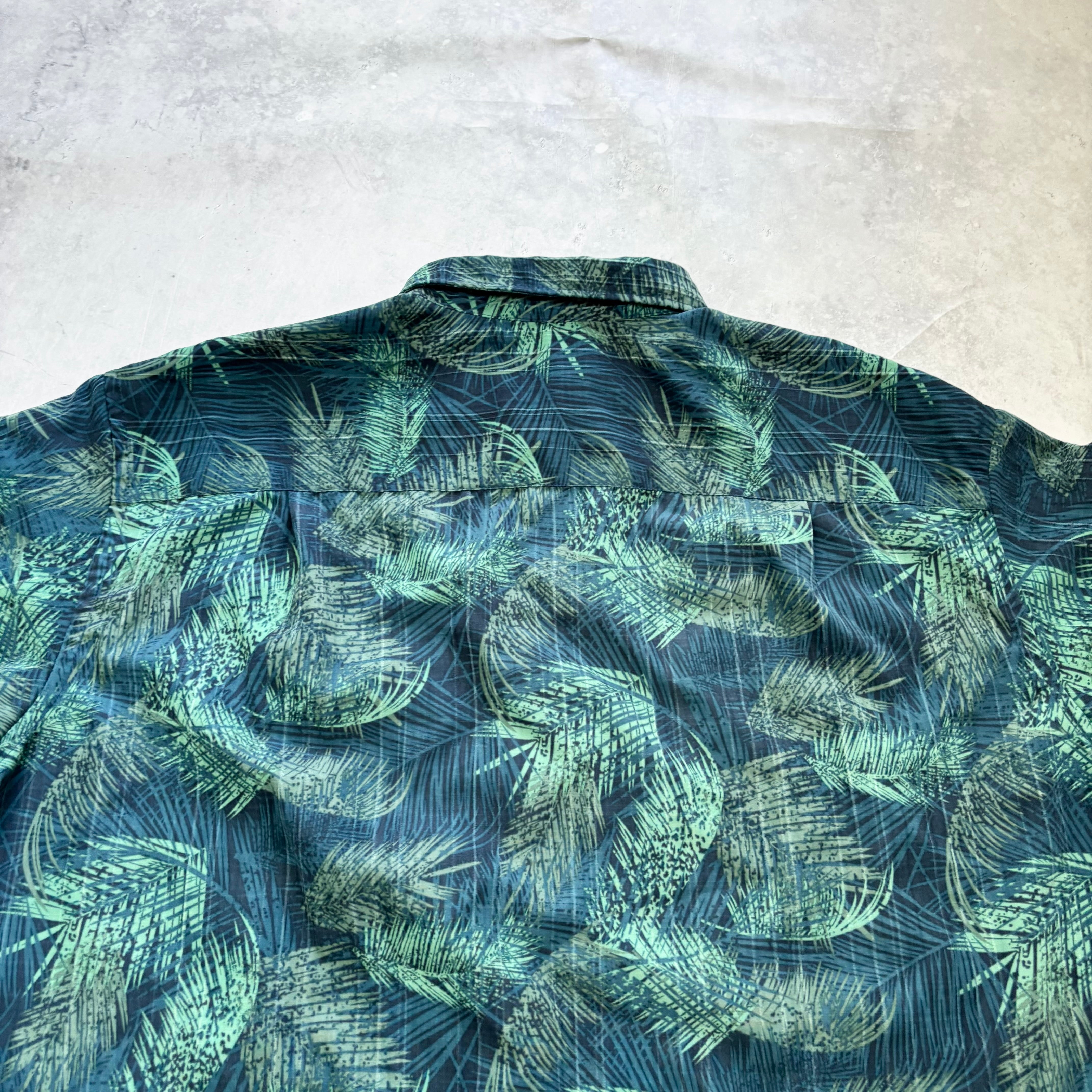Hawaiian Shirt Mens 3XL Tall Blue Floral Aloha Short Sleeve Polyester (E)