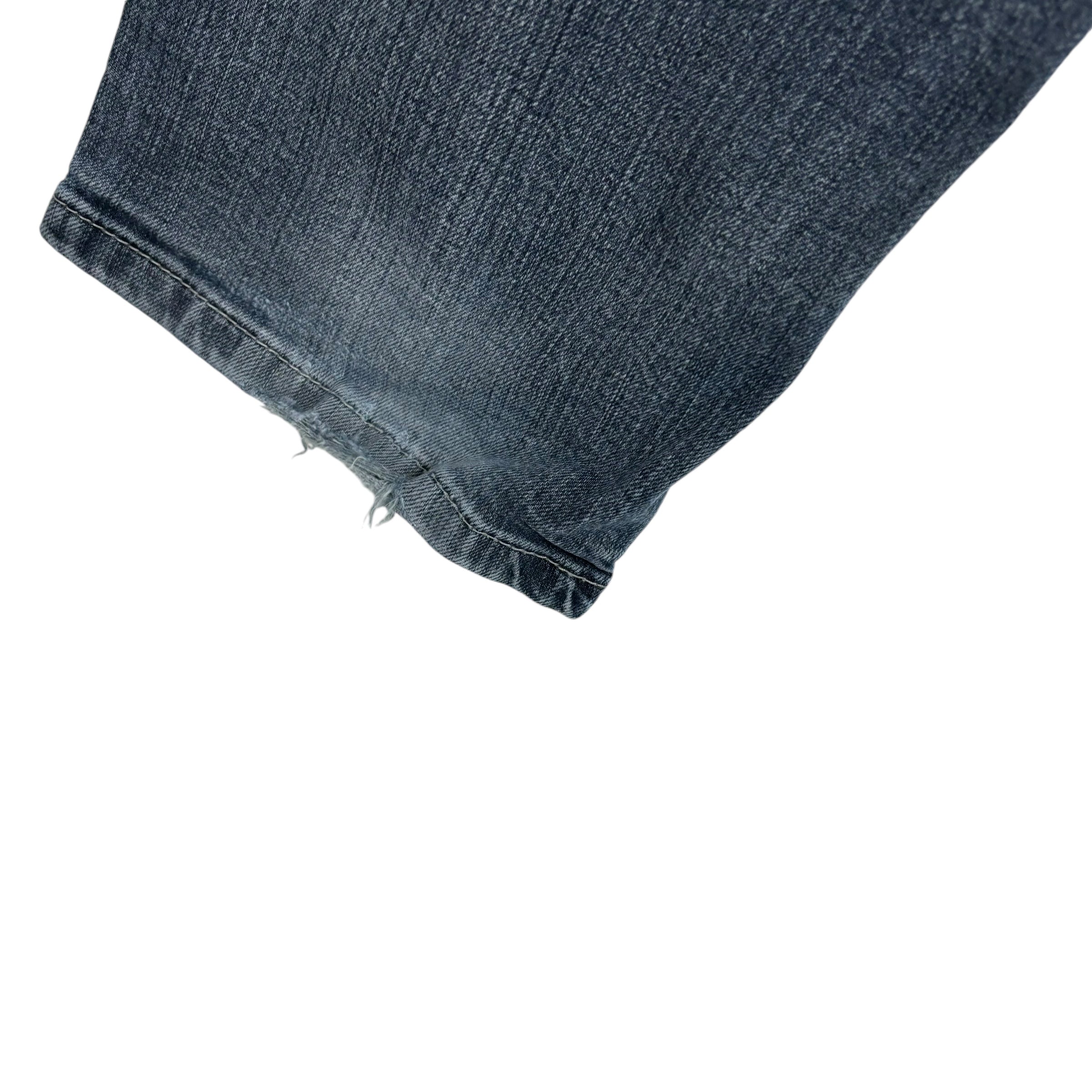 Levis 505 Jeans W33 L33 Mens Navy Blue Regular Straight Fit Stretch Denim