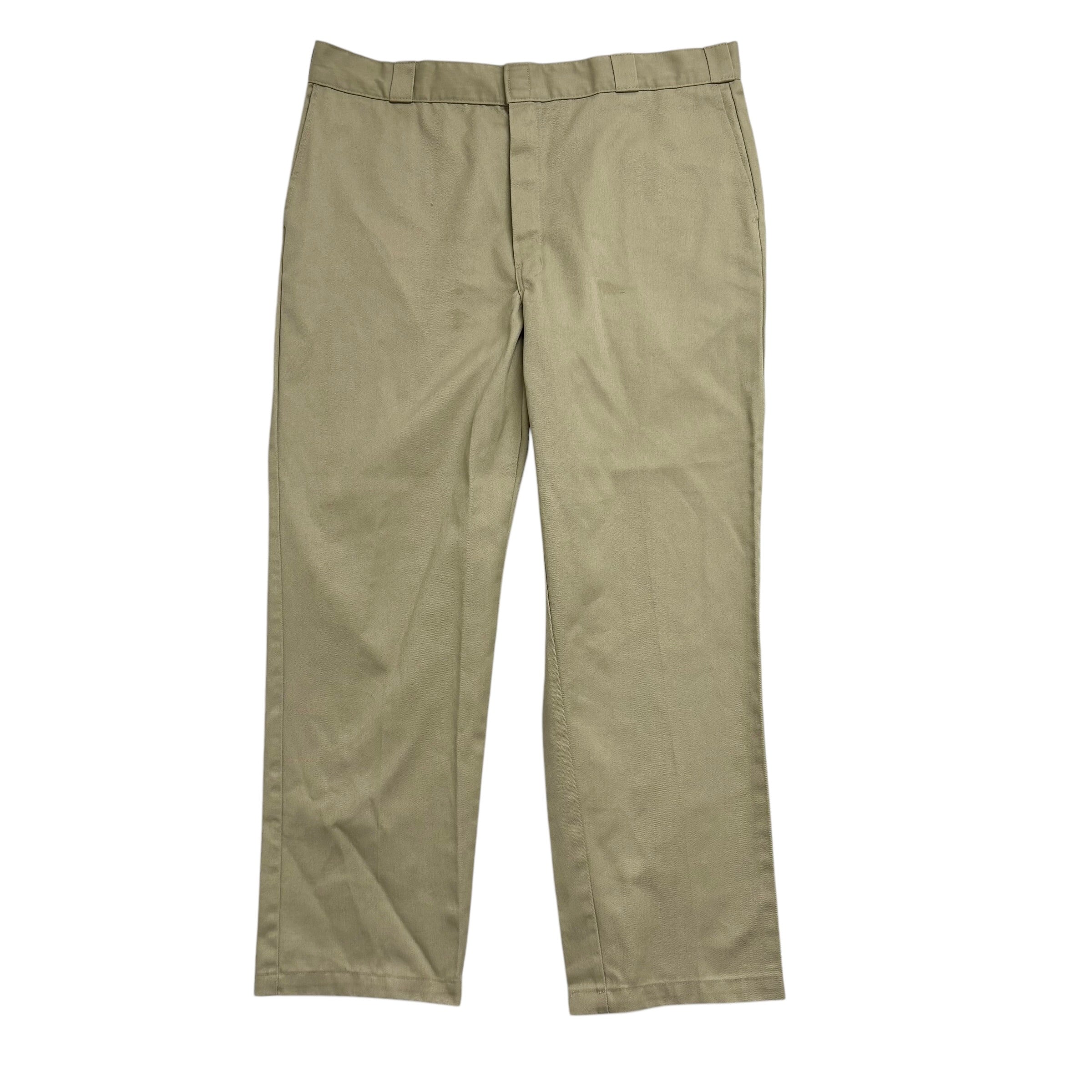 Dickies 874 Trousers W42 L32 Mens Beige Khaki Pants Original Fit Workwear