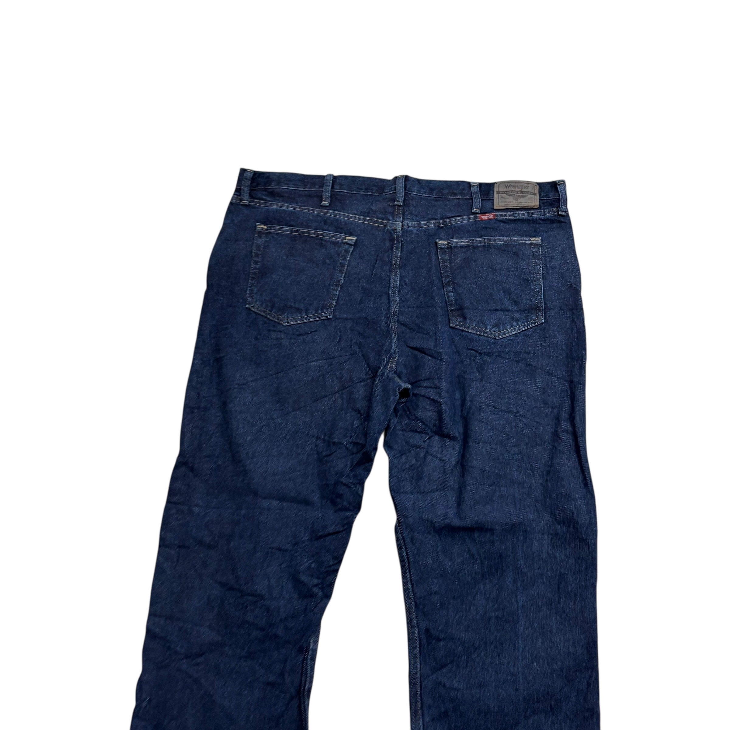 Wrangler Jeans W44 L32 Mens Dark Blue Regular Straight Fit Denim (E)