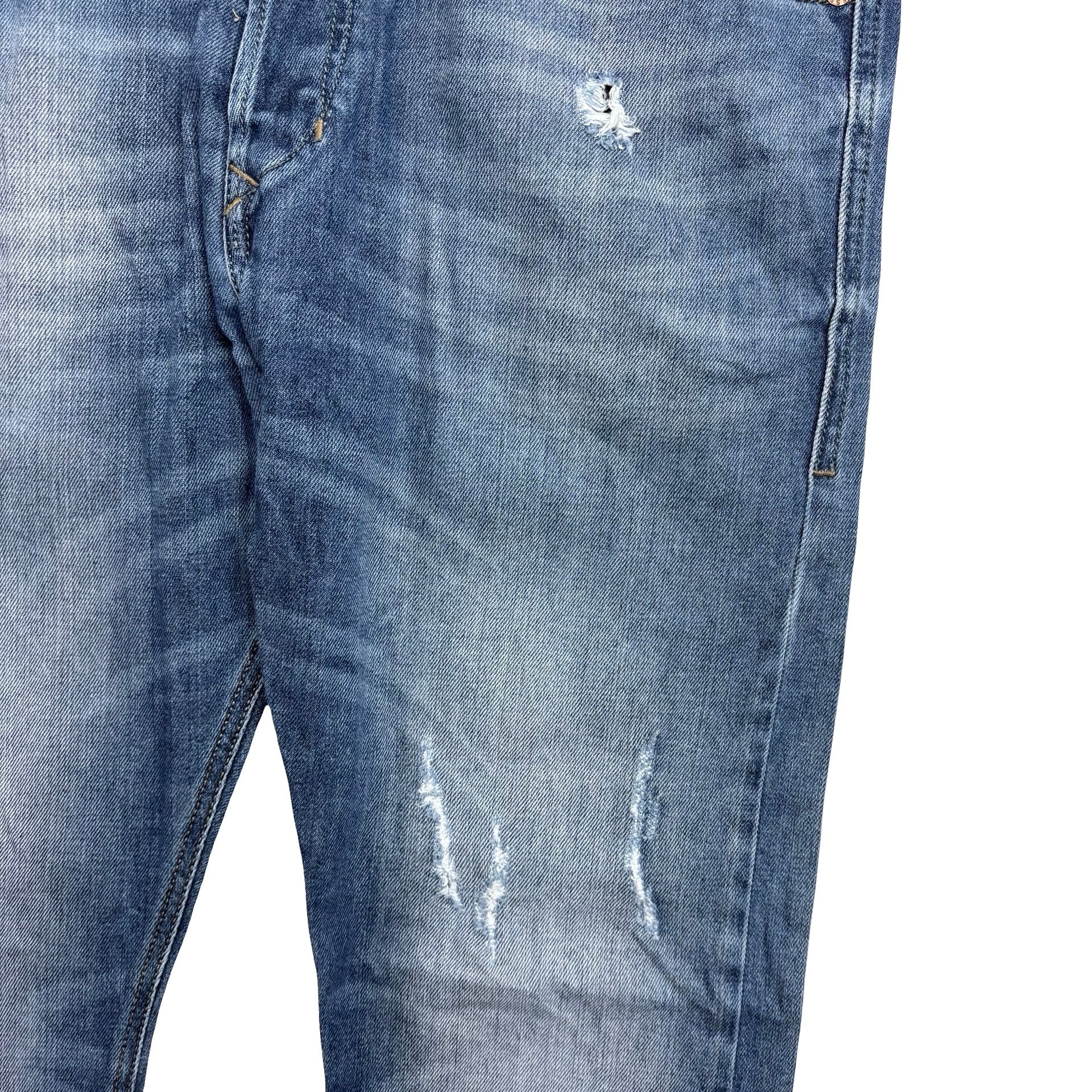 Diesel Tepphar Jeans W32 L30 Mens Mid Blue Slim Carrot Fit Stretch Denim