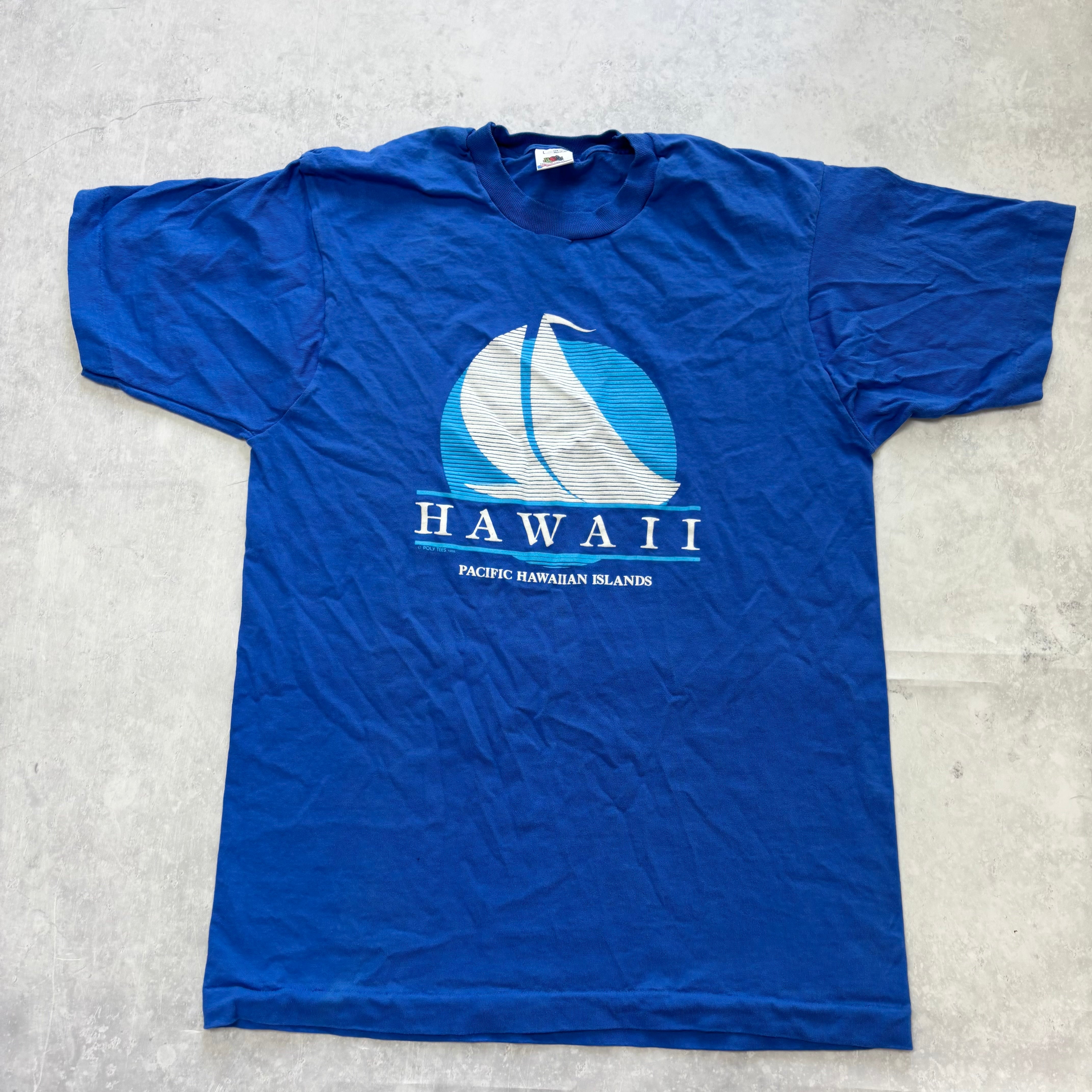 Vintage T Shirt Mens Medium Blue Single Stitch Graphic Print 90s Tourist (E)