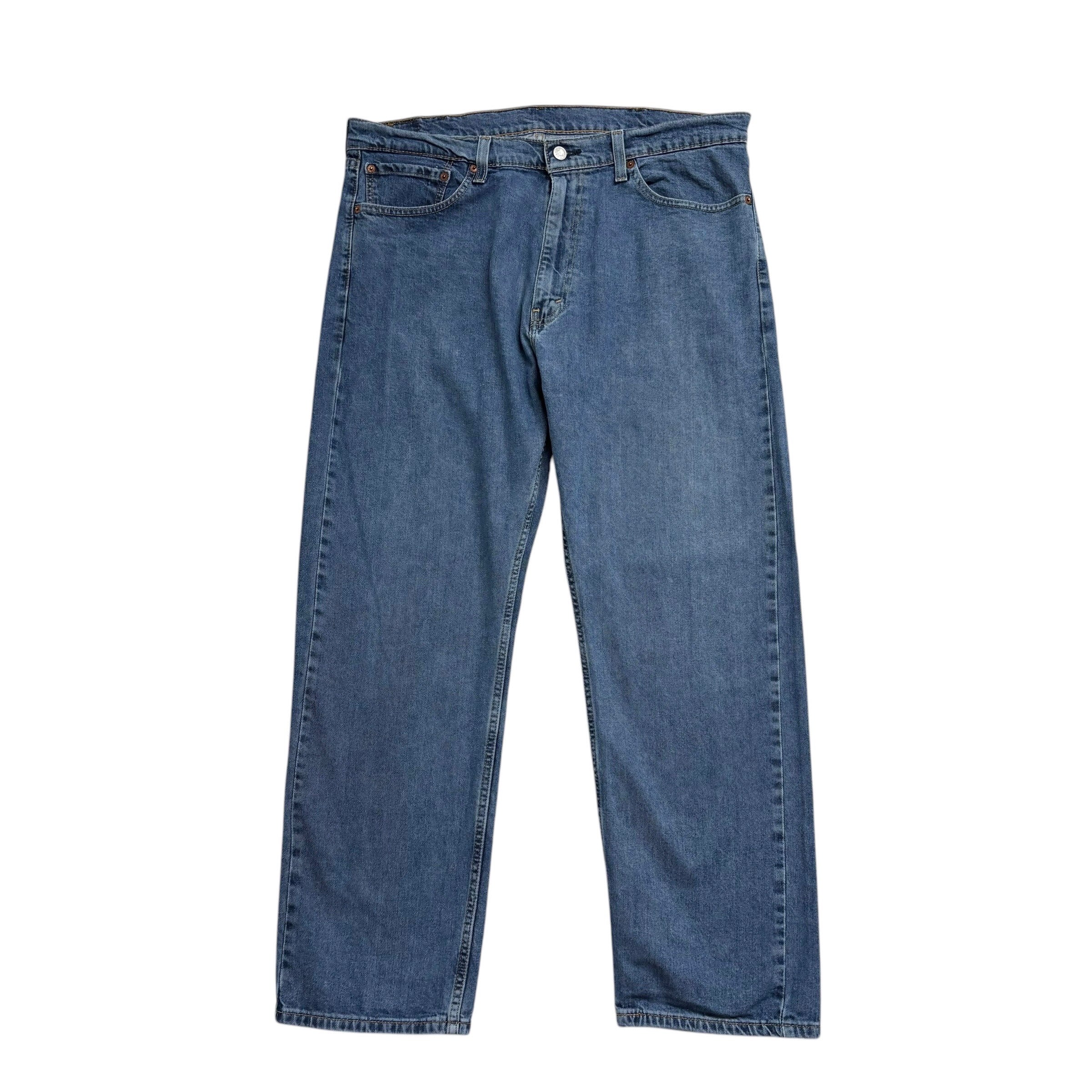 Levis 505 Jeans W38 L30 Mens Mid Blue Regular Straight Fit Stretch Denim