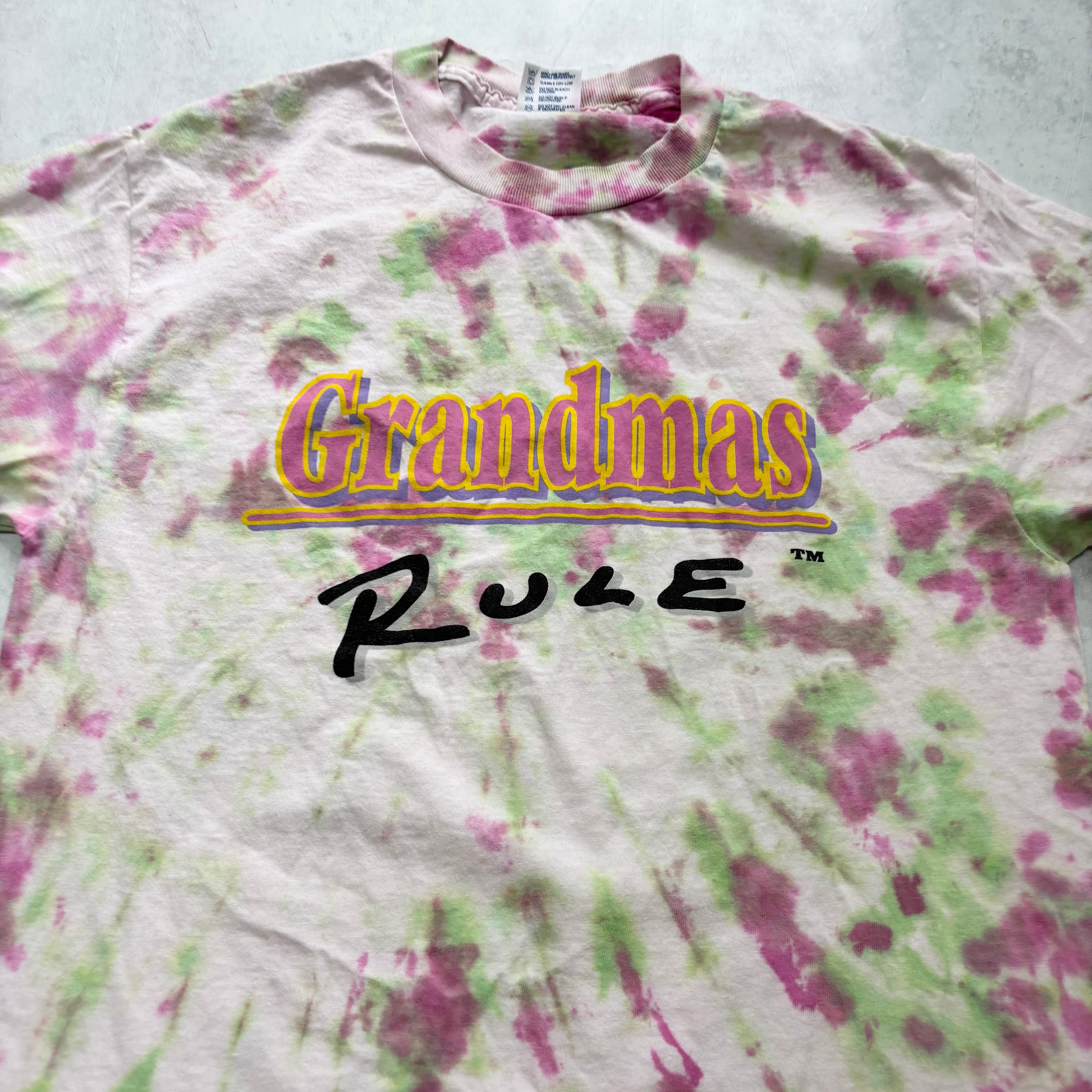 Vintage T Shirt Mens Medium Tie Die Pink Single Stitch Graphic Print 90s (E)