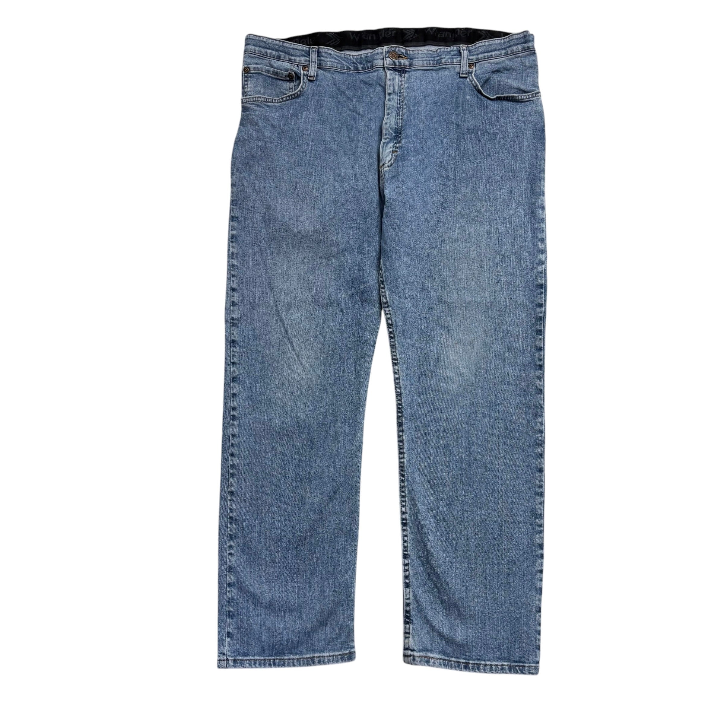 Wrangler Jeans W40 L30 Mens Light Blue Regular Straight Fit Stretch Denim (E)