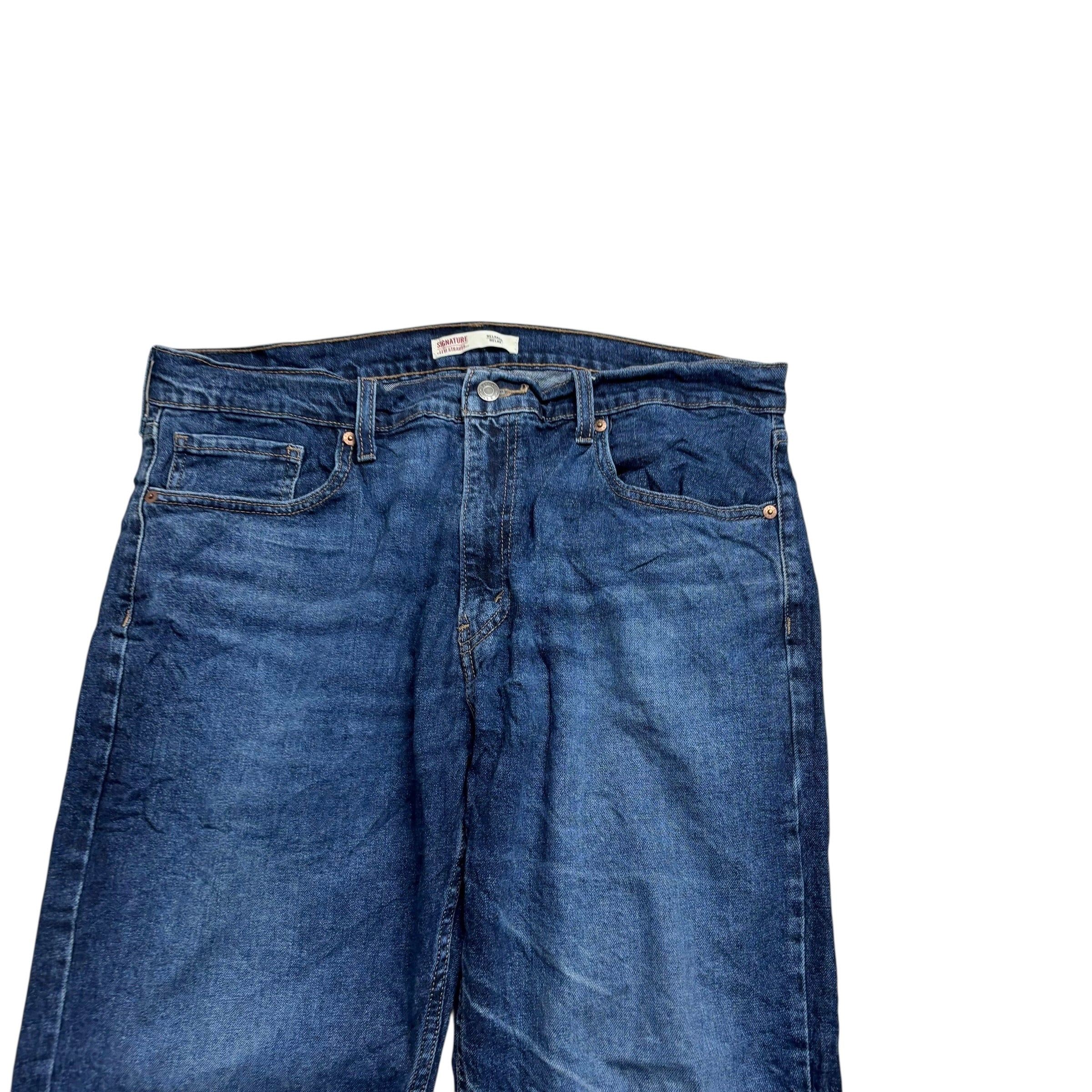 Levis Signature Jeans W36 L30 Mens Dark Blue Relaxed Baggy Stretch Denim