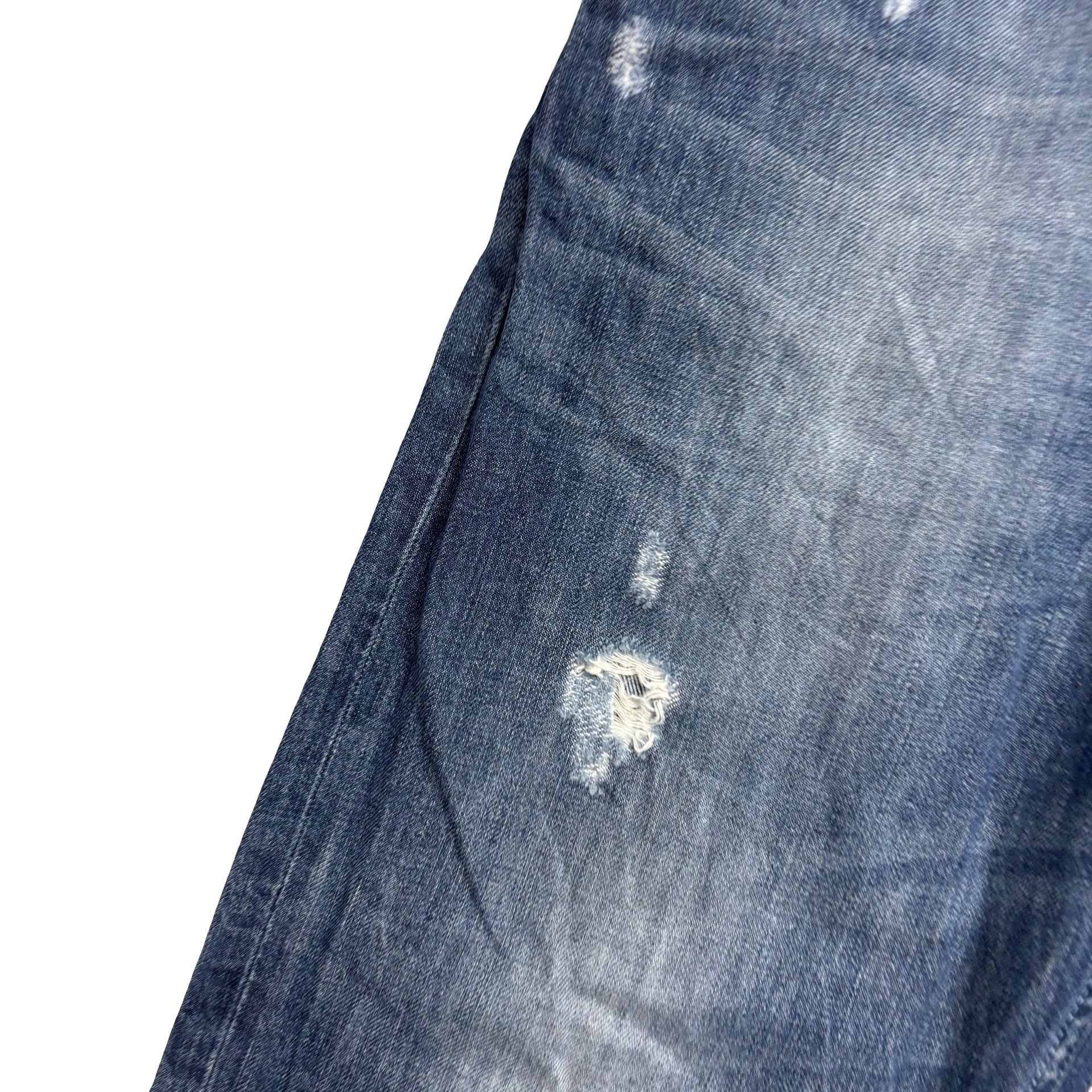 Diesel Larkee Jeans W34 L34 Mens Dark Blue Relaxed Straight Fit Distressed