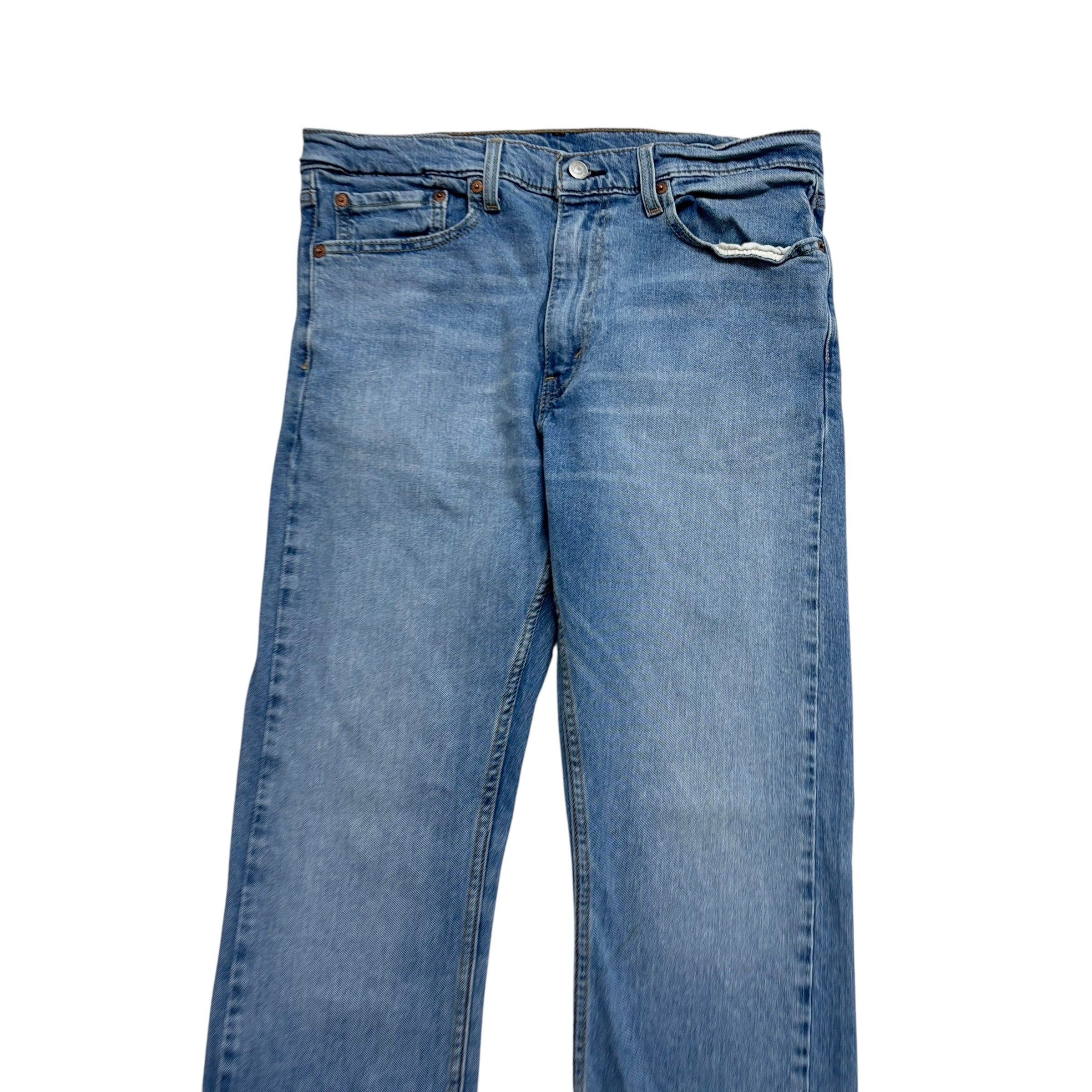 Levis 513 Jeans W34 L32 Mens Light Blue Slim Straight Fit Stretch Denim (E)