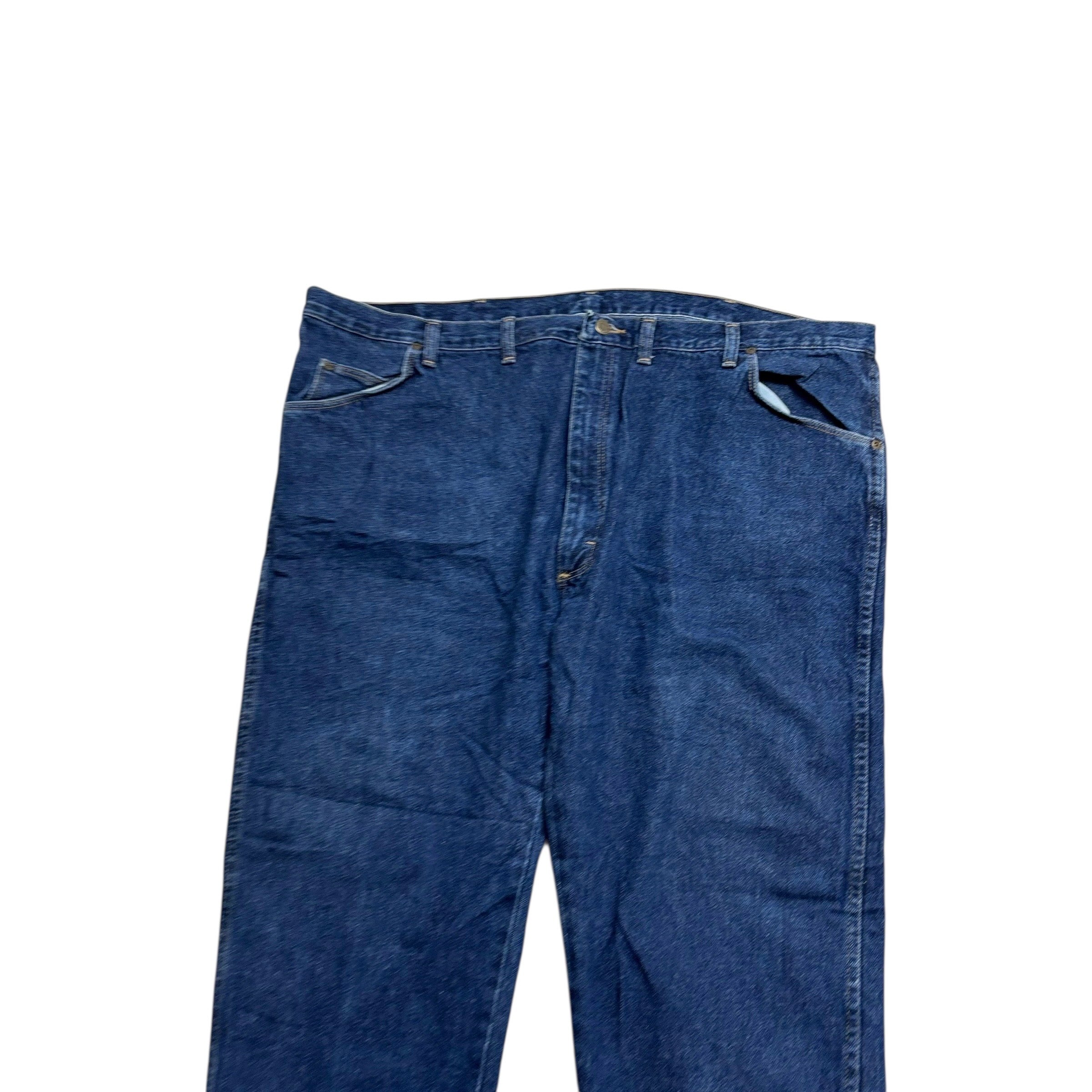 Wrangler Jeans W48 L29 Mens Dark Blue Regular Straight Fit Vintage Denim (E)