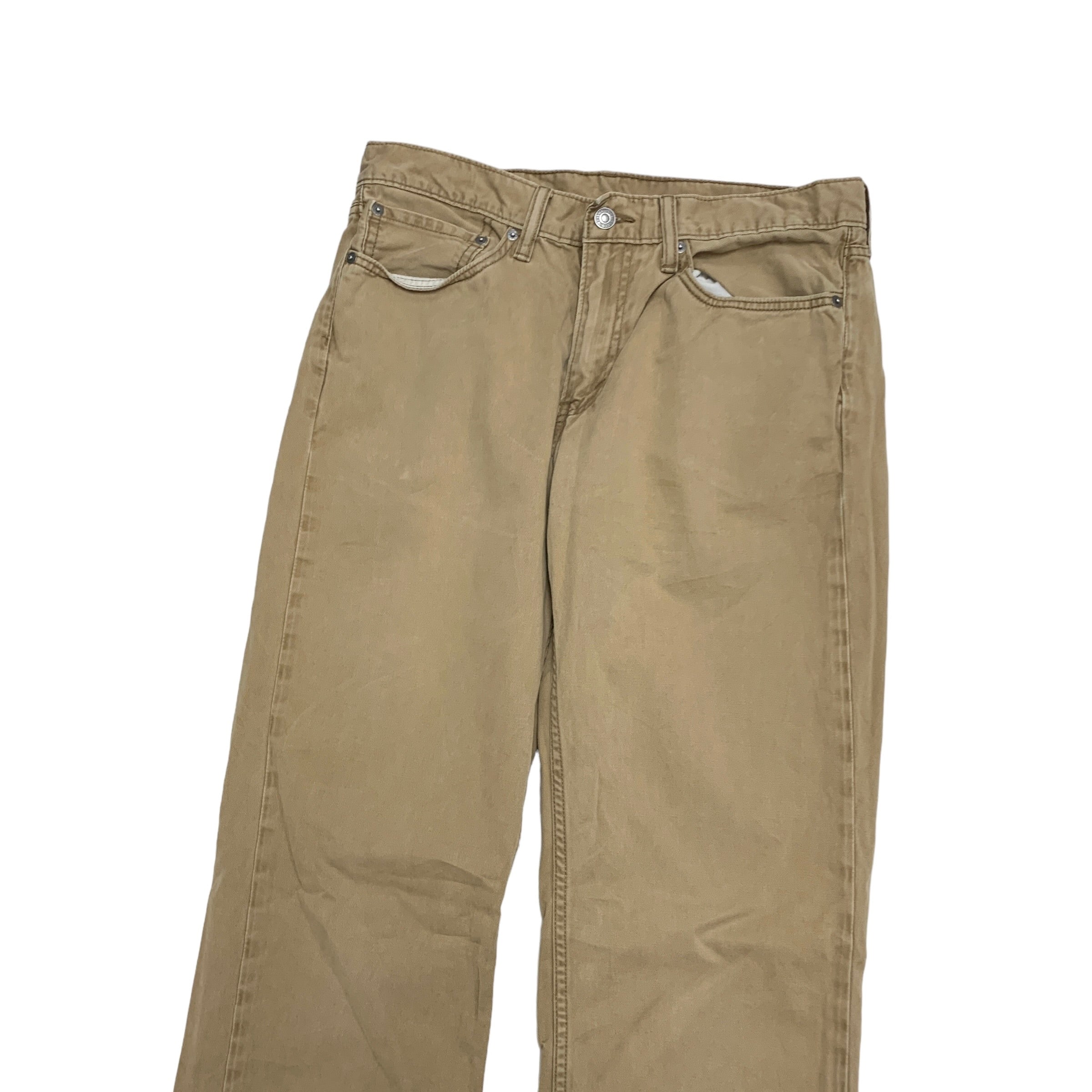 Levis 514 Trousers W34 L34 Mens Tan Regular Straight Fit Pants