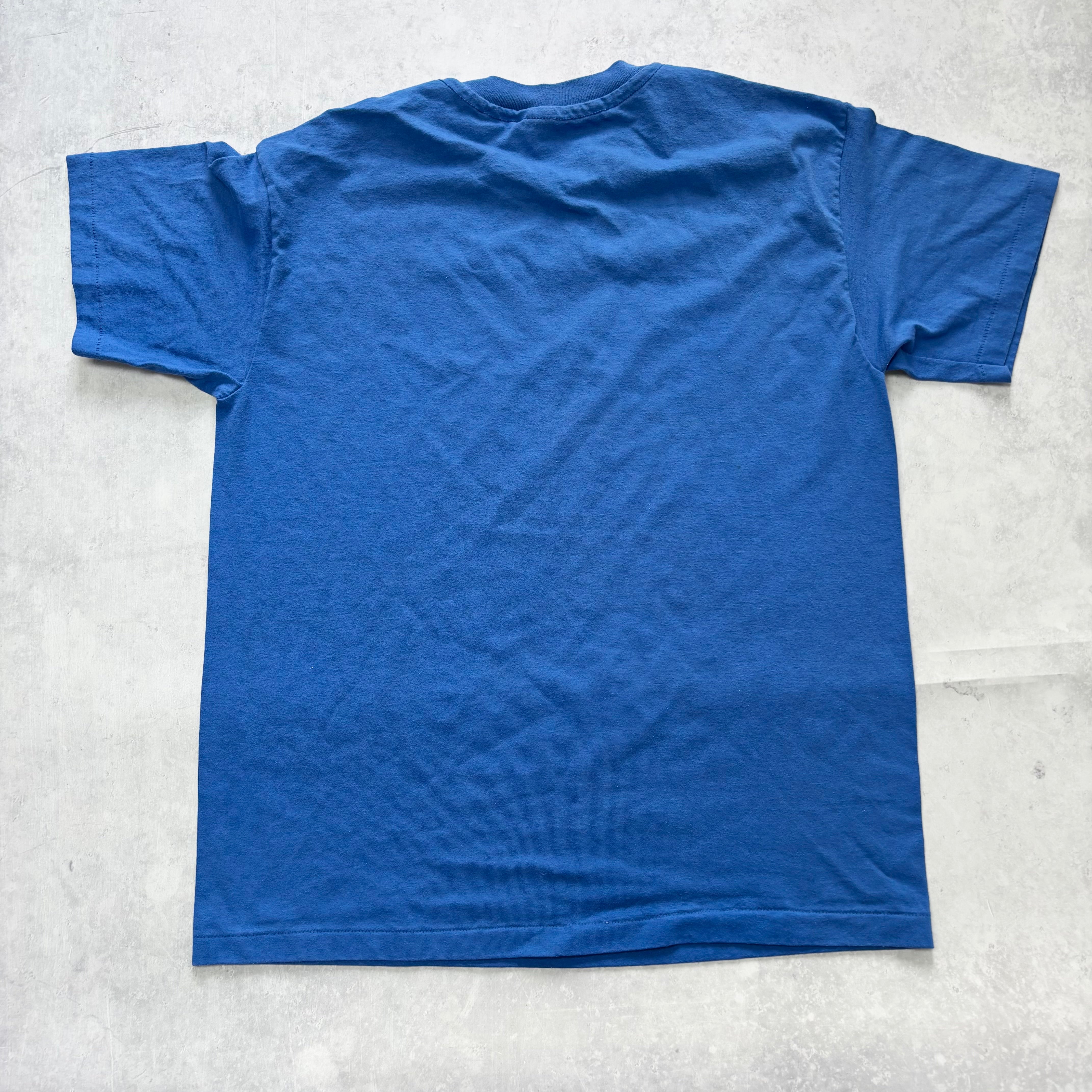 Vintage T Shirt Mens Medium Blue Single Stitch Graphic Print 90s USA (E)