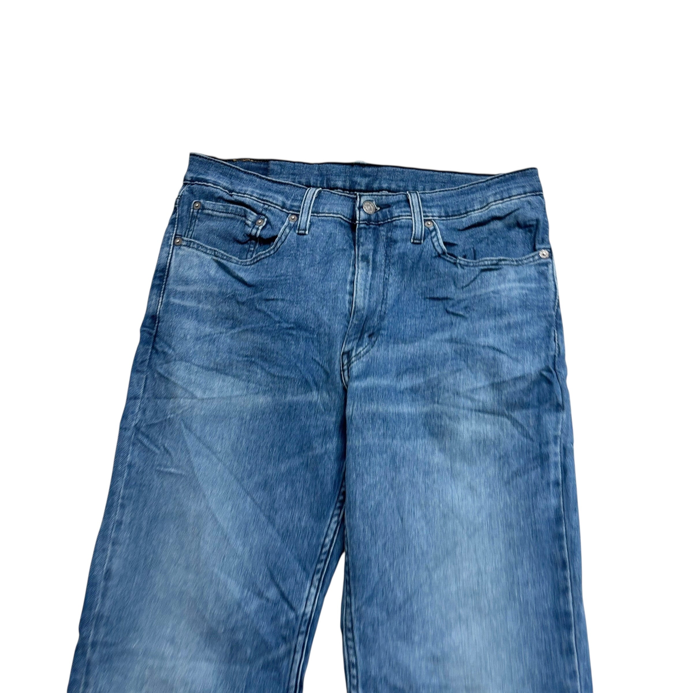 Levis 514 Jeans W34 L34 Mens Navy Blue Regular Straight Fit Stretch Denim