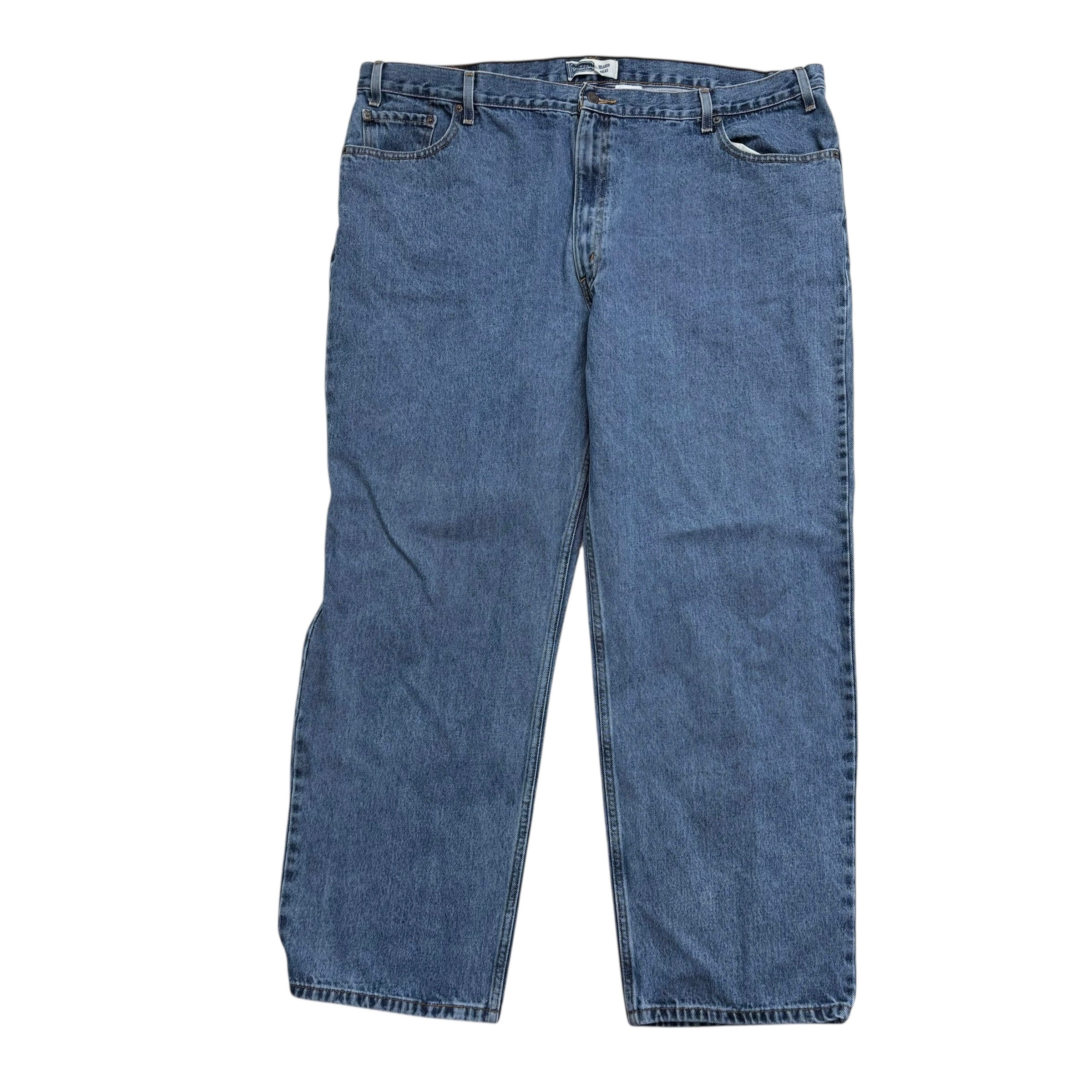 Levis Signature Jeans W46 L32 Mens Mid Blue Relaxed Straight Vintage Denim (E)