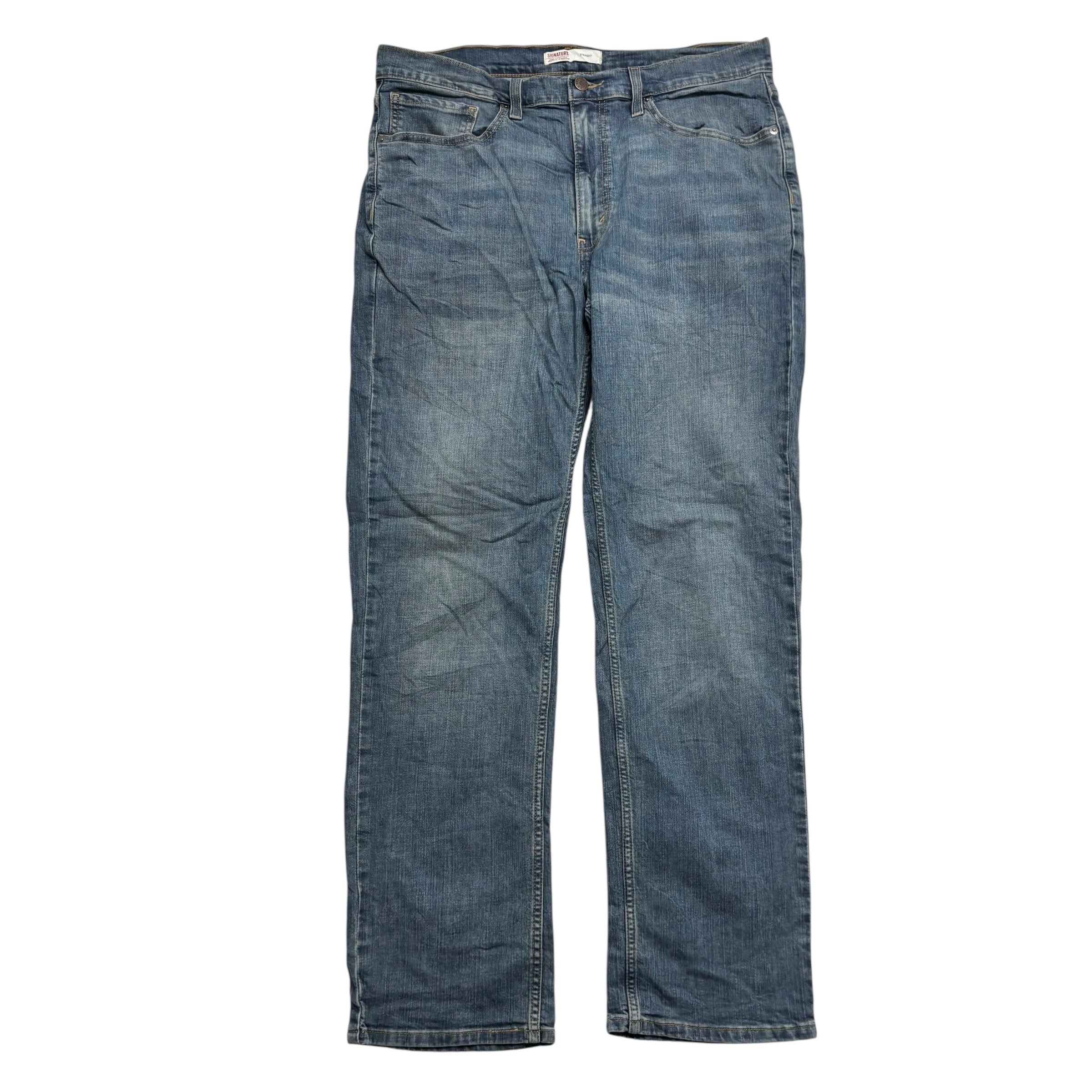 Levis Signature Jeans W36 L32 Mens Dark Blue Regular Straight Fit Stretch (E)