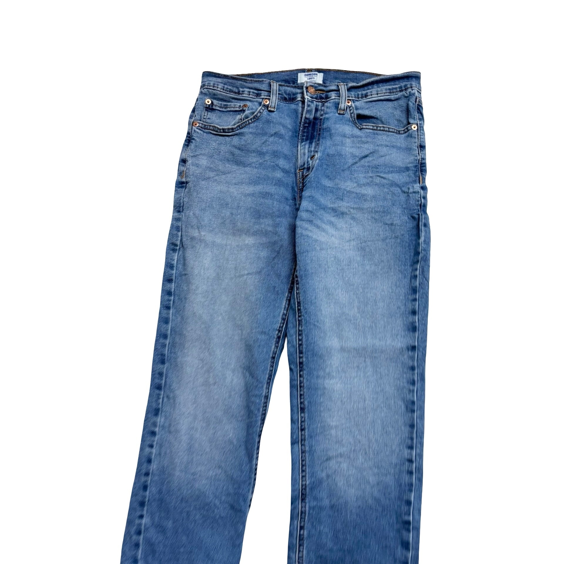 Levis Denizen Jeans W32 L31 Mens Mid Blue Athletic Tapered Fit Stretch (E)