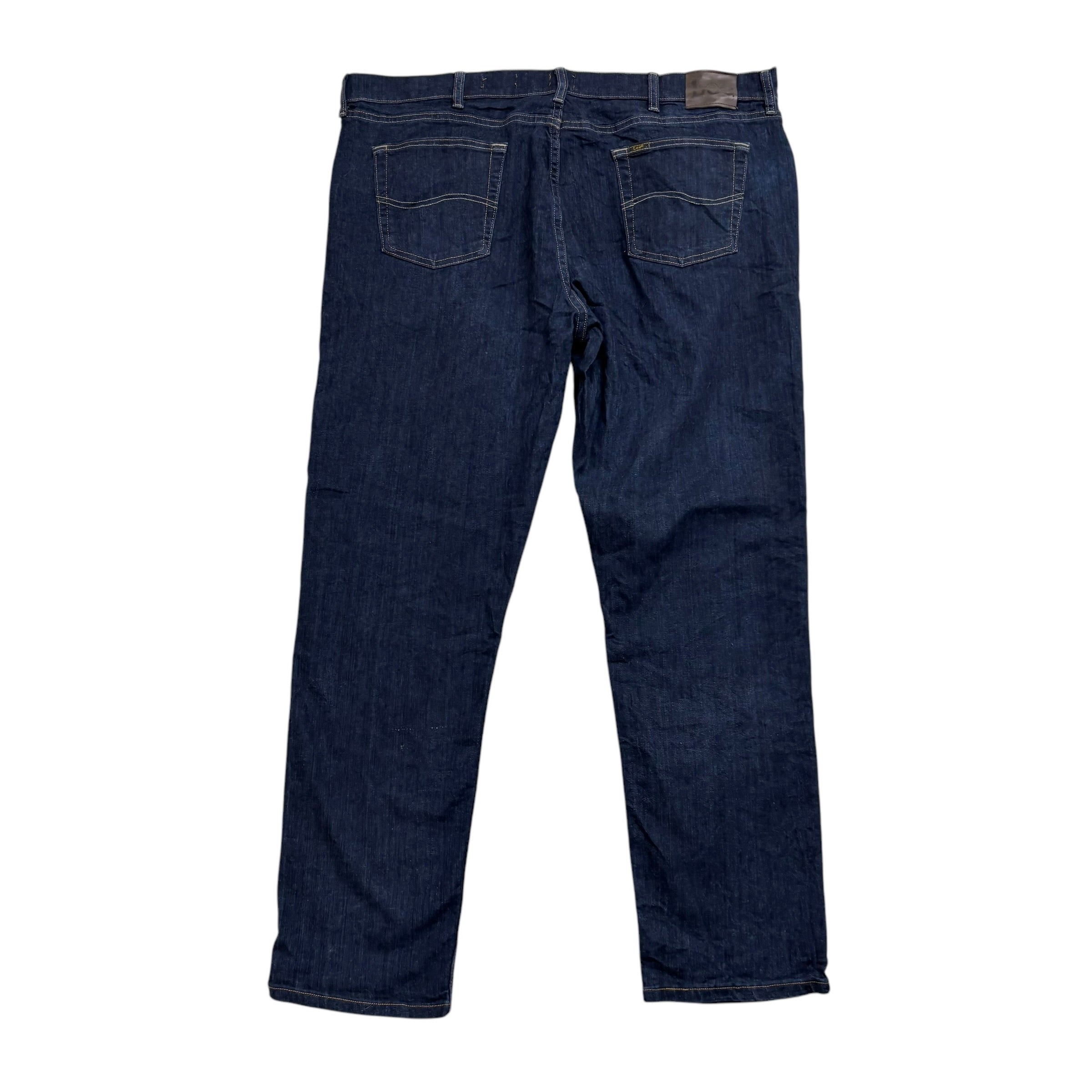 Lee Jeans W42 L32 Mens Dark Blue Regular Straight Fit Stretch Denim (E)