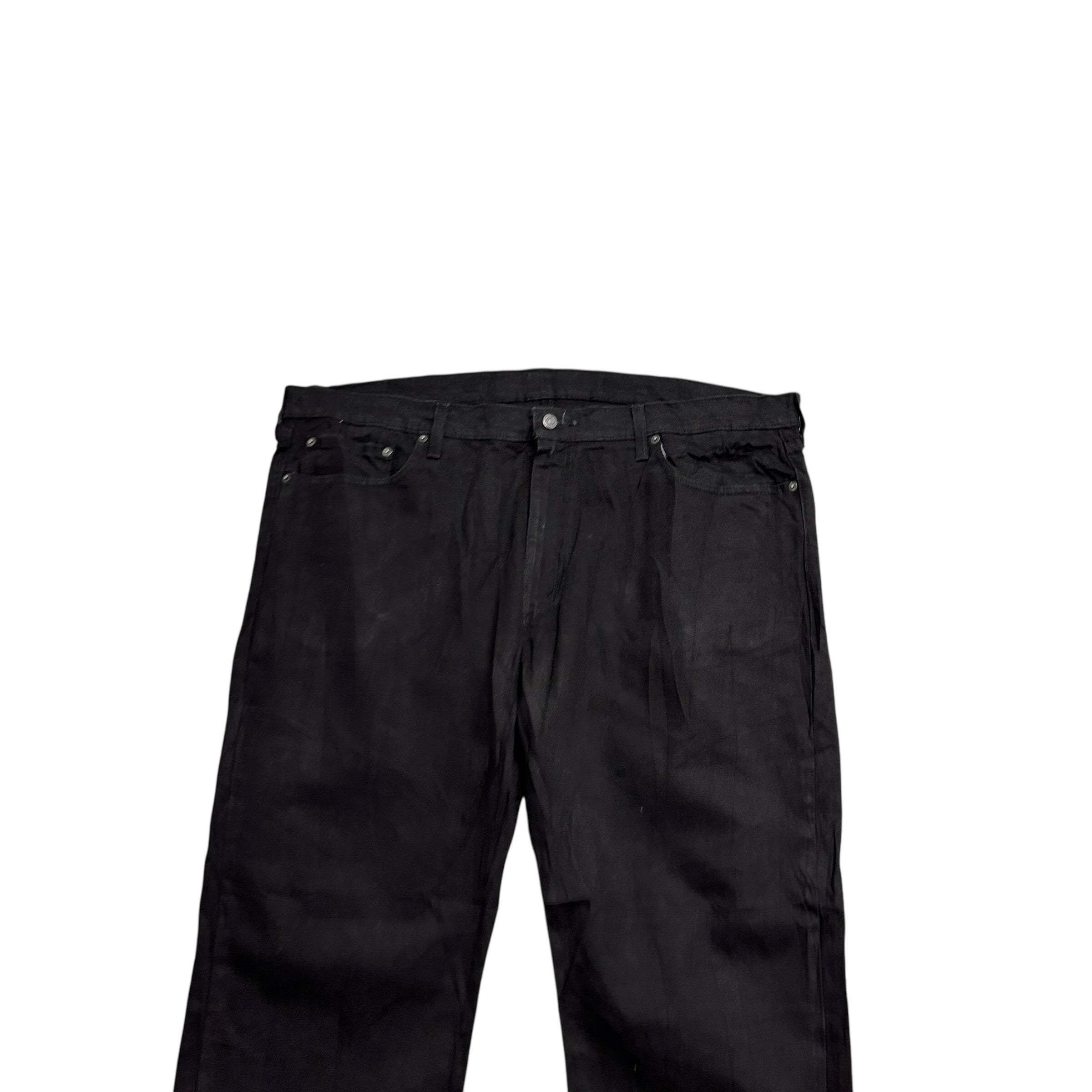 Levis 502 Jeans W44 L32 Mens Black Regular Tapered Fit Stretch Denim (E)
